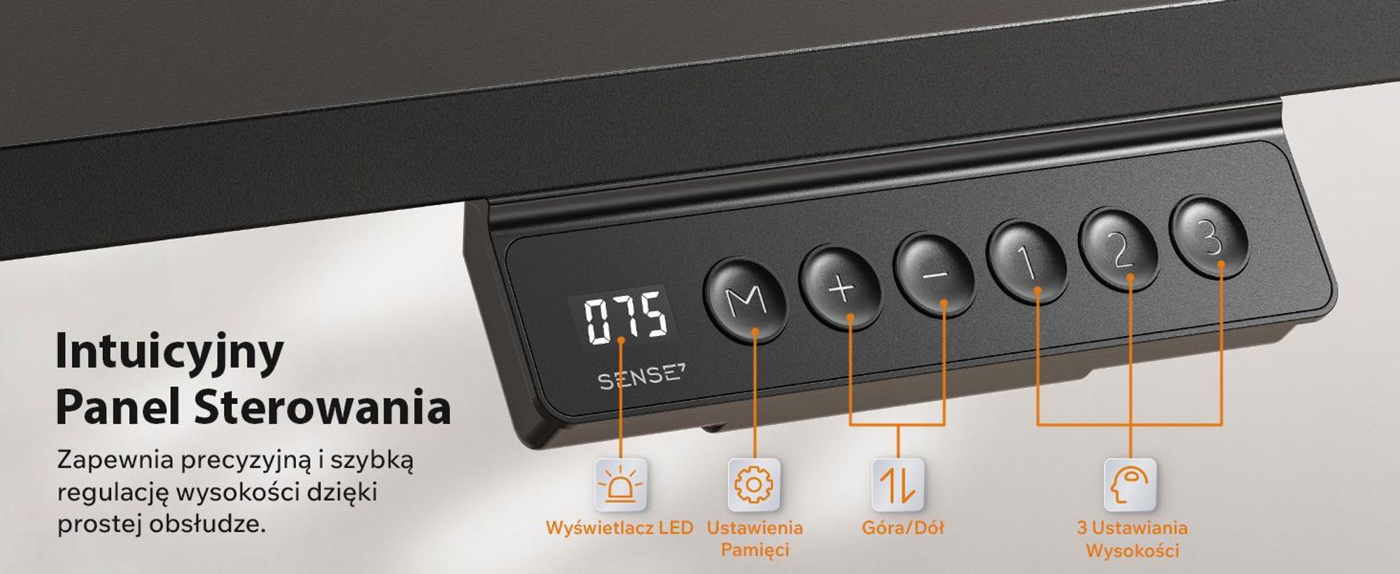 Sense7 Nojo – biurko z elektryczną regulacją wysokości, 120 cm, wygląd sosnowy, stół do gier, funkcja pracy na stojąco i siedząco, pamięć, ergonomiczny stół komputerowy, biała rama