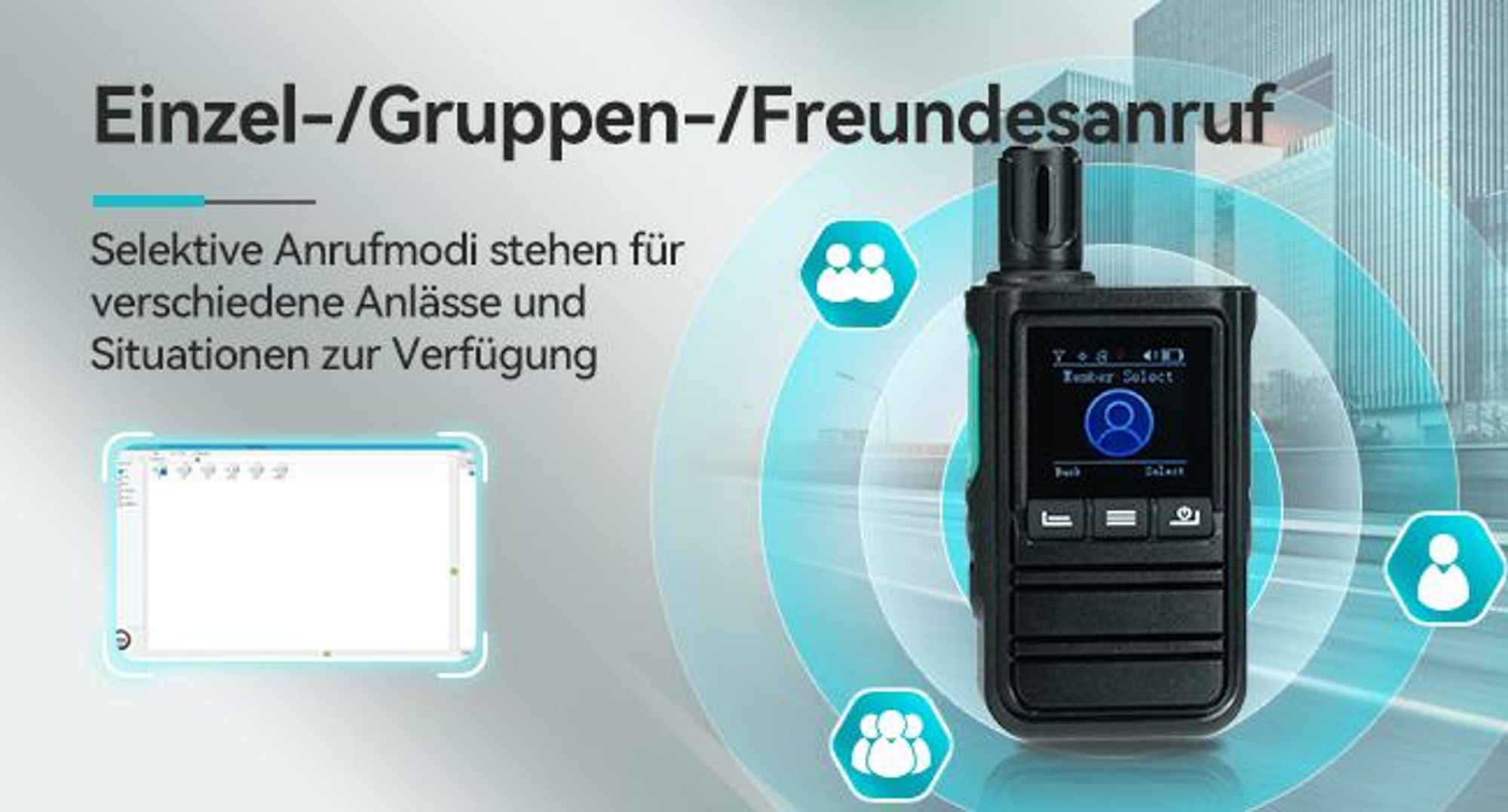Retevis L61 4G Funkgeräte, Netzwerk Walkie Talkie Unlimited Distance mit GPS, 2500 mAh, Type-C, Großer Reichweite mit GPS, für Logistik, Camping