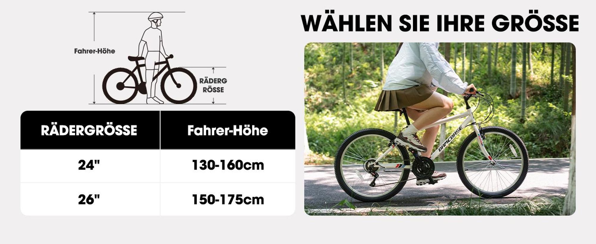 Hiland Mountainbike 24 Zoll für Jugendliche & Erwachsene, 18-Gang Fahrrad mit Doppel-V-Bremse, High Kohlenstoffstahlrahmen MTB Fahrrad für Jugend Frauen