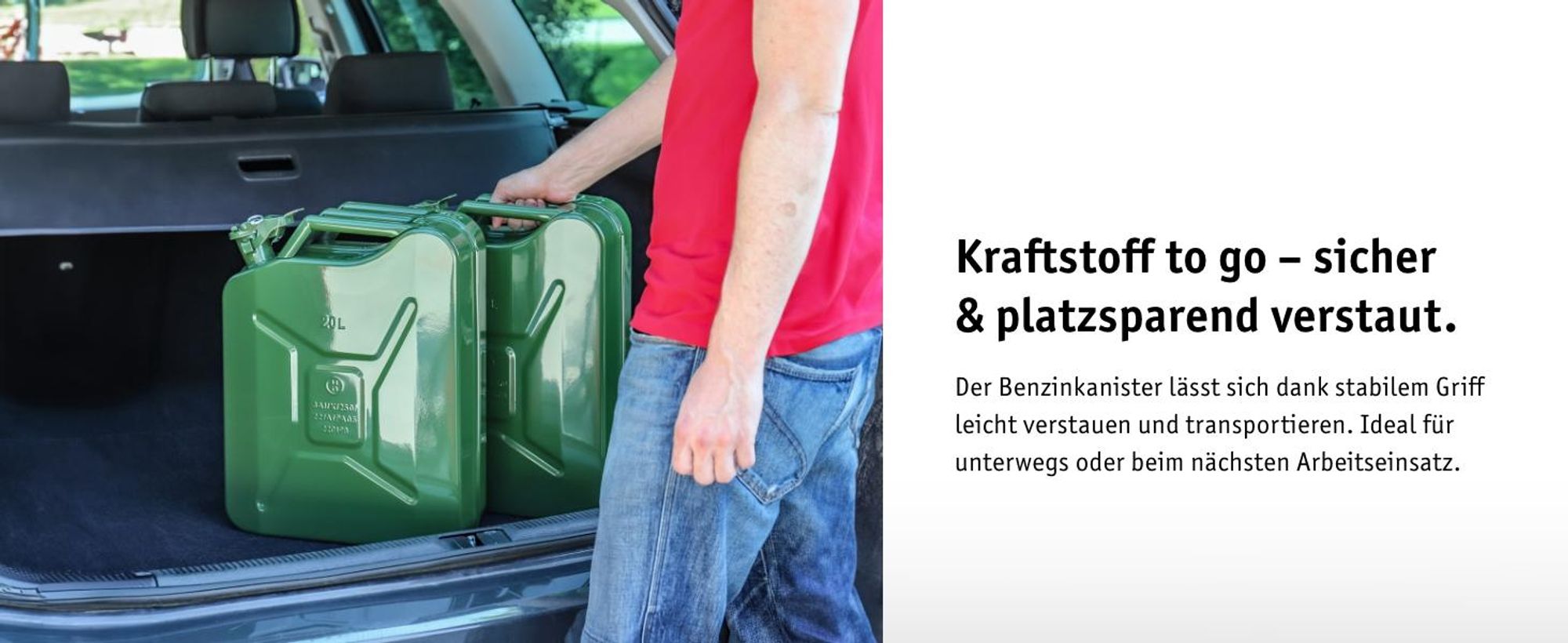 FCH Reservekanister 20L Stahlblech Kraftstoff Kanister, Metall Benzinkanister Reservekanister