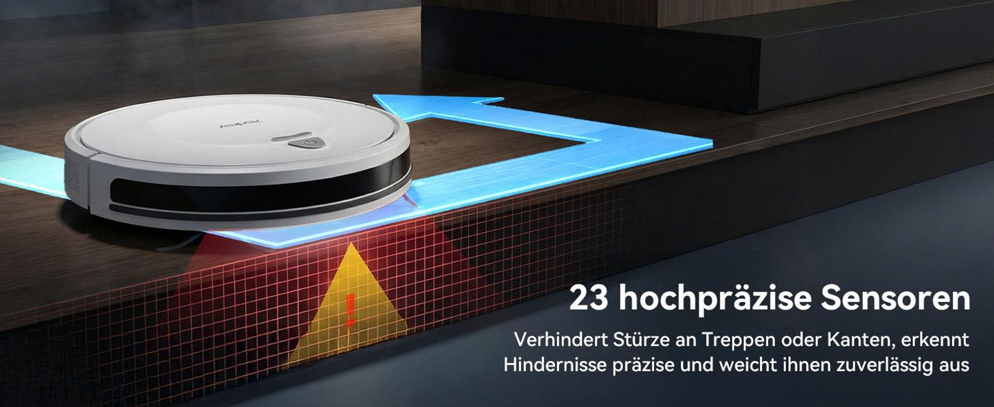 Staubsauger Roboter 10000Pa-Redkey E6 - Ultradünn & Leise, 150 Min Laufzeit, Ideal für Teppiche, Tierhaare und Hartböden, mit WiFi/Alexa/App-Steuerung