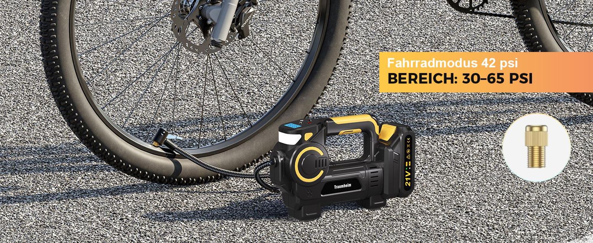 Akku Kompressor 4 in 1: multifunktionale Luftpumpe mit punktgenauer Digitalanzeige & Druckkontrolle, LED-Notleuchte & SOS, mit 1500mAh Akku &Netzkabel