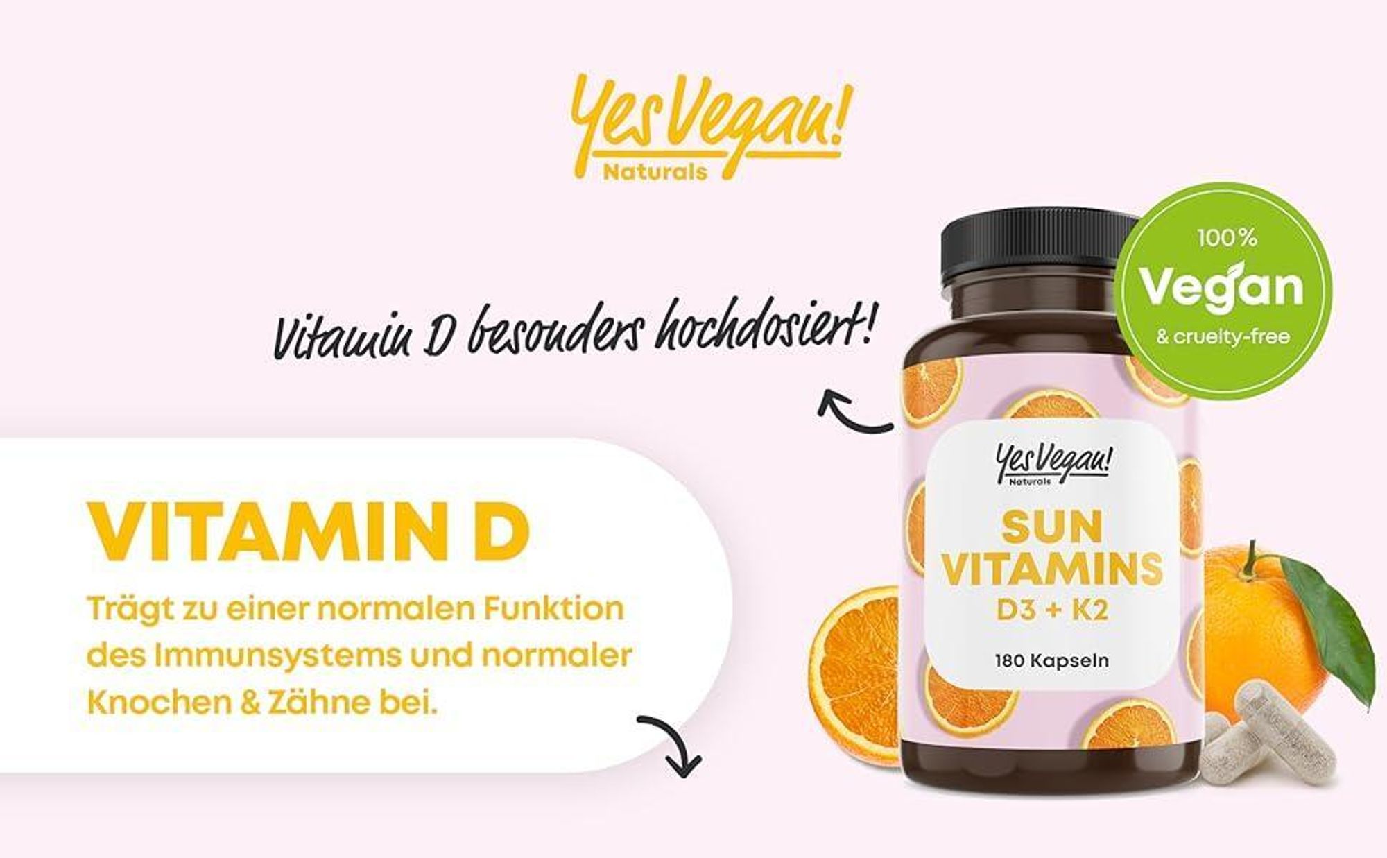 YesVegan® Vitamin D3 K2 Omega 3 5000 IE Depot 180 Kapseln - 3er Set