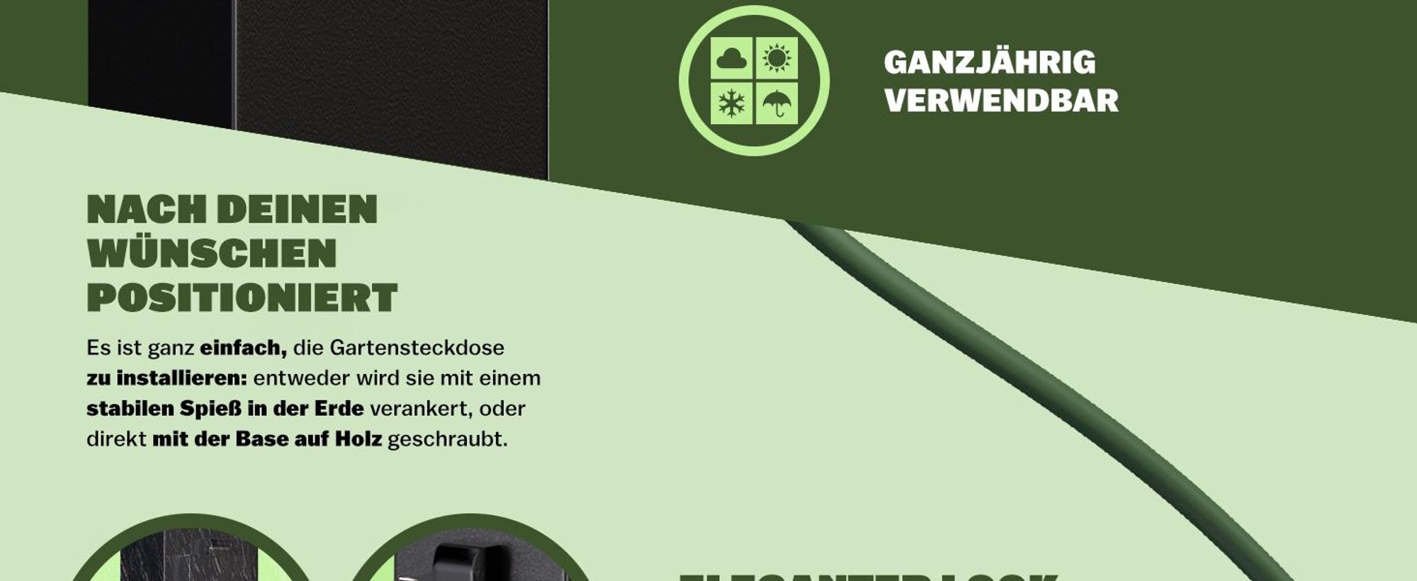 MONZANA Gartensteckdose 4fach IP44