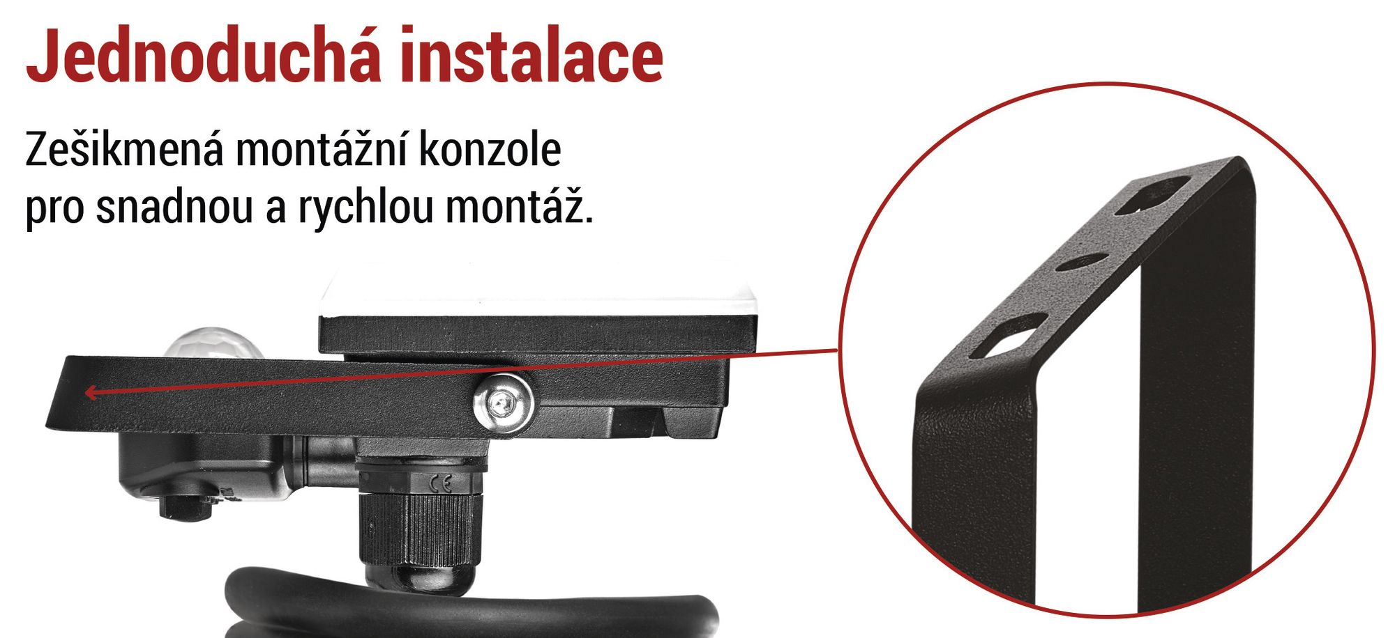 EMOS LED reflektor Tambo s detektorem pohybu, tenký hliníkový reflektor, vodotěsný, neutrální bílá, 1000 lm, 10 W, pro venkovní použití, černý, ZS2912