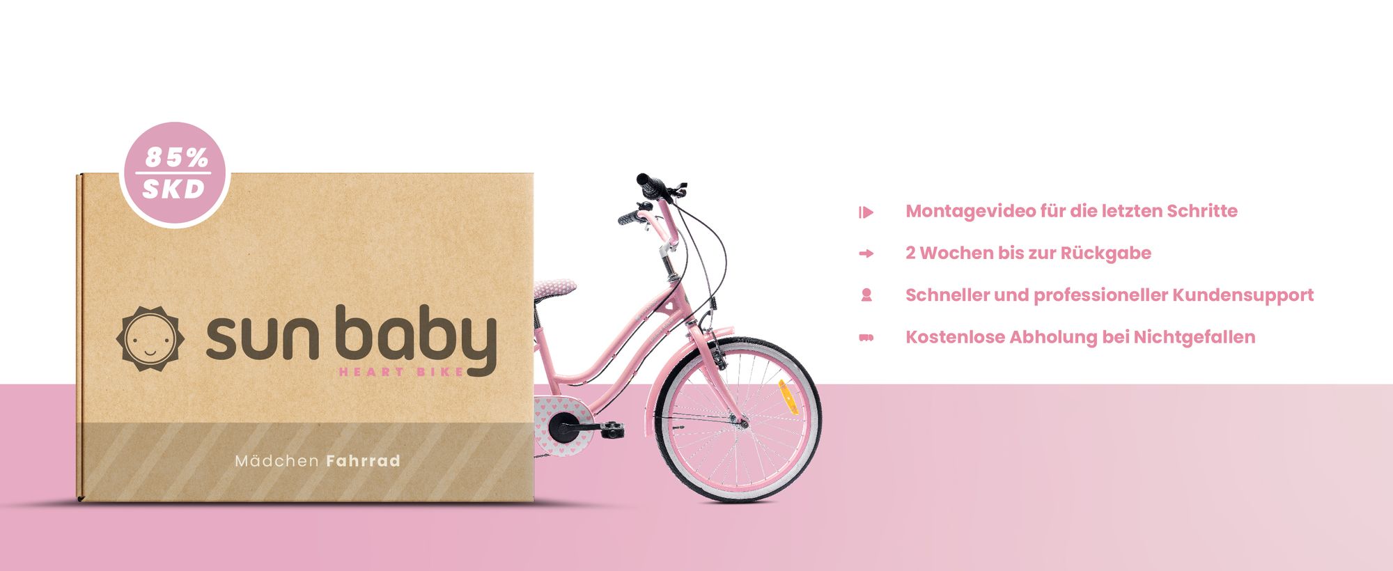 SUN BABY Heart Bike Kinderfahrrad 20 Zoll Mädchen, Fahrrad für Kinder ab 6 Jahre, 6-Gang Shimano, V-Brake, Gepäckträger, Reflektoren (Lila, 20 Zoll)