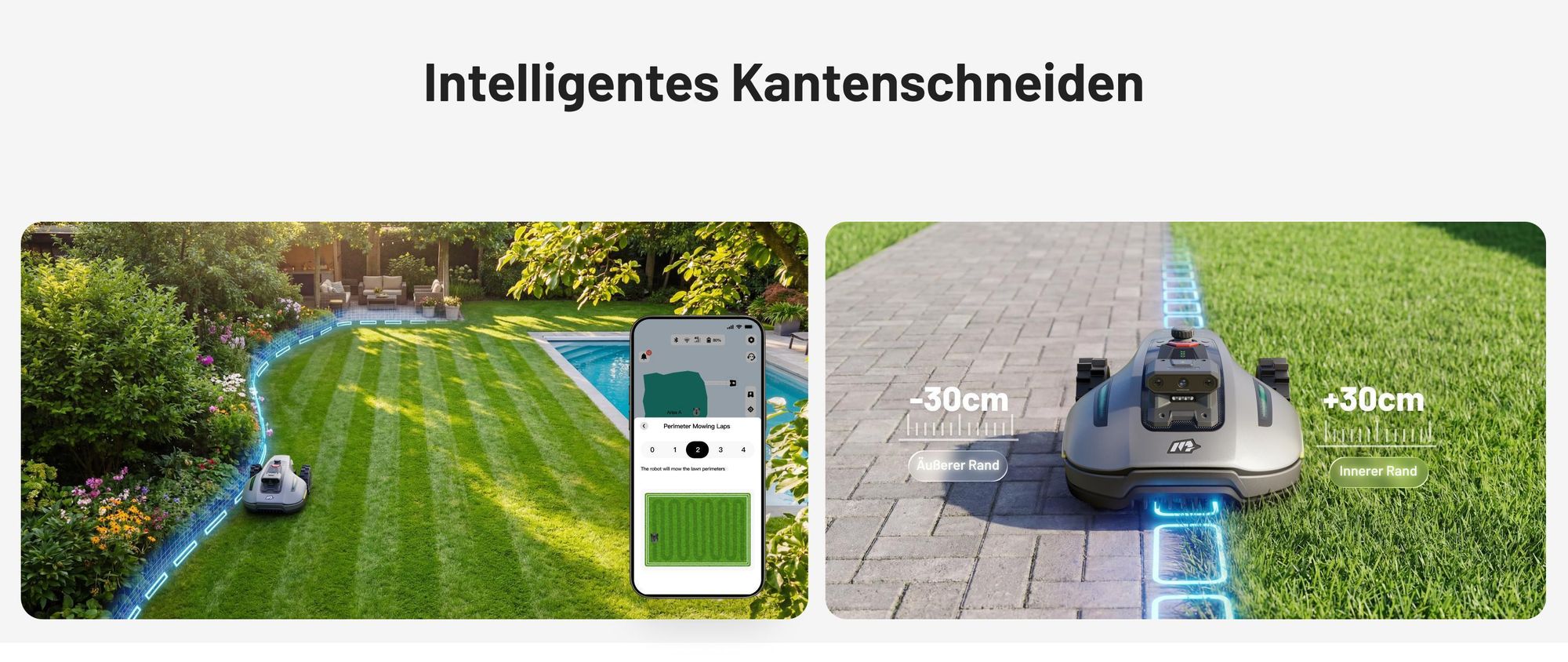 Mähroboter Mammotion YUKA Mini 2 800 mit Garage, Waschständer, bis 800 m², DropMow, Auto-Kartierung, Kantenschneiden, 4G-Modul, APP