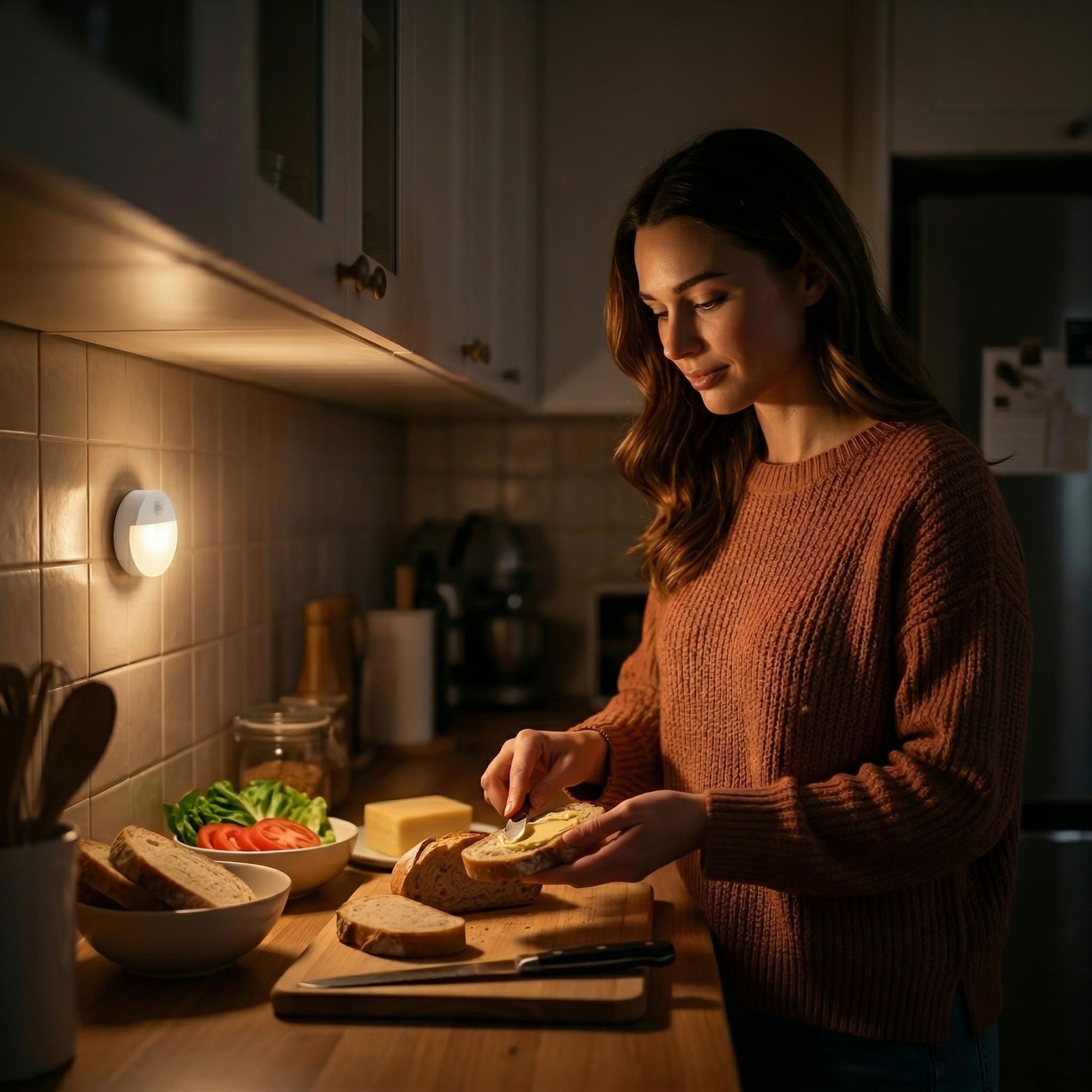 Drahtlose Led-Treppen-Nachtlichtlampe Mit Bewegungs- Und Dämmerungssensor Für Batterien
