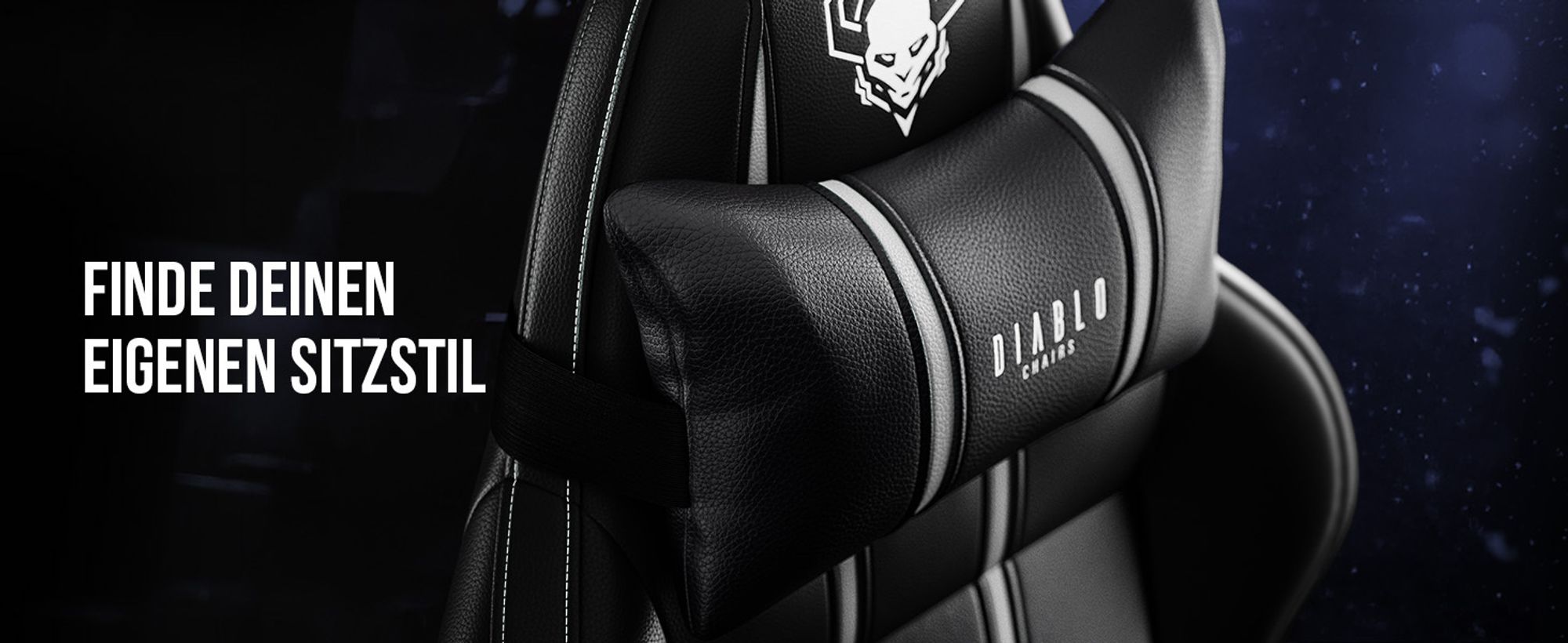 Diablo X-One 2.0 Gaming Stuhl Bürostuhl Schreibtischstuhl Verstellbare Armlehnen Ergonomisch Nacken/-Lendenkissen Farbe: Schwarz-Weiß, Größe King