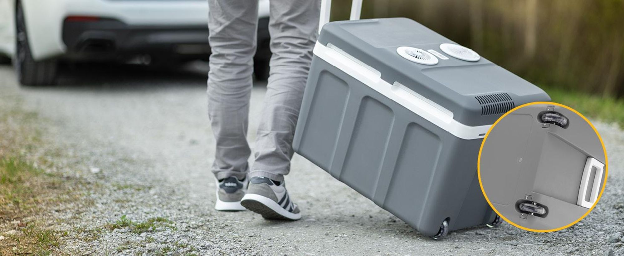 TZS First Austria - Kühlbox 45L elektrisch 12V 230V Anschluss für Auto & Steckdose - Thermoelektrisch - Grau