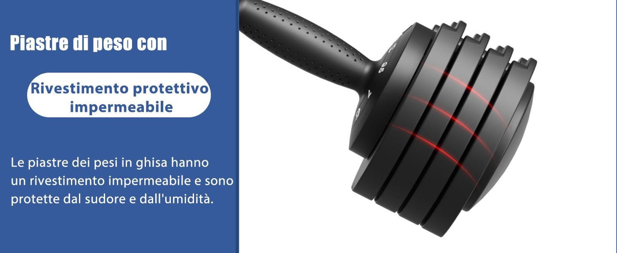 DH FitLife Set Manubri Regolabili 2-12 kg con 5 Livelli di Peso e Base Porta Pesi per Allenamento Casa