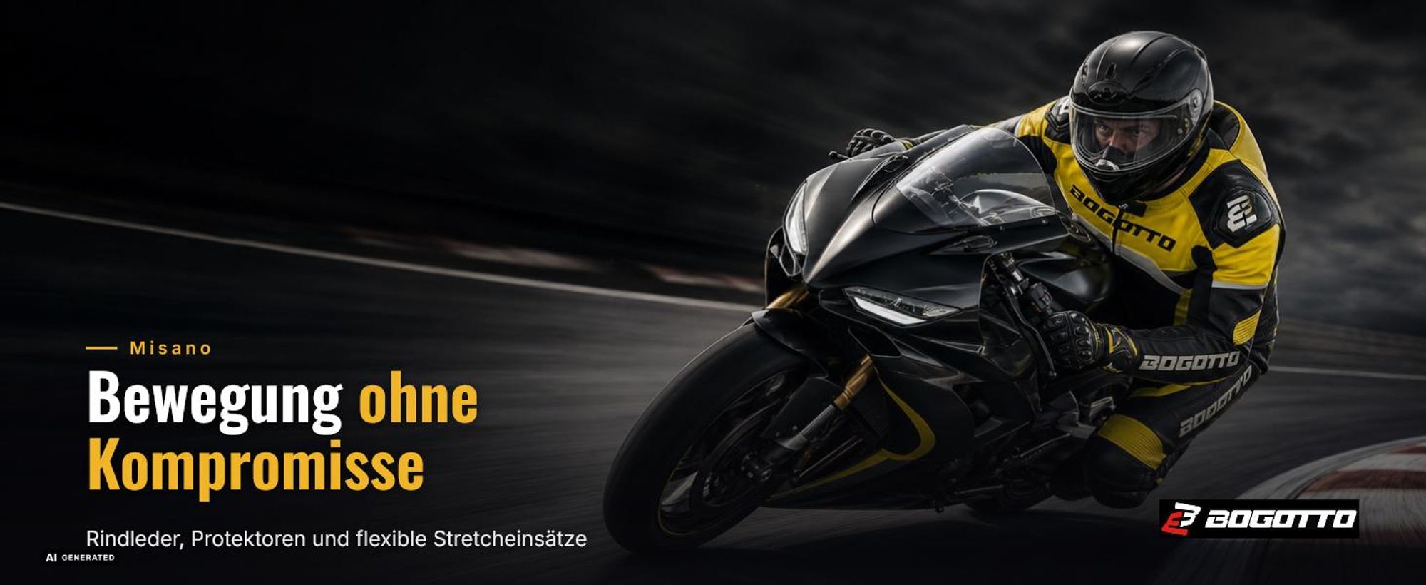 Bogotto Misano 2-Teiler Motorrad Lederkombi, schwarz/weiß/rot/blau, 52