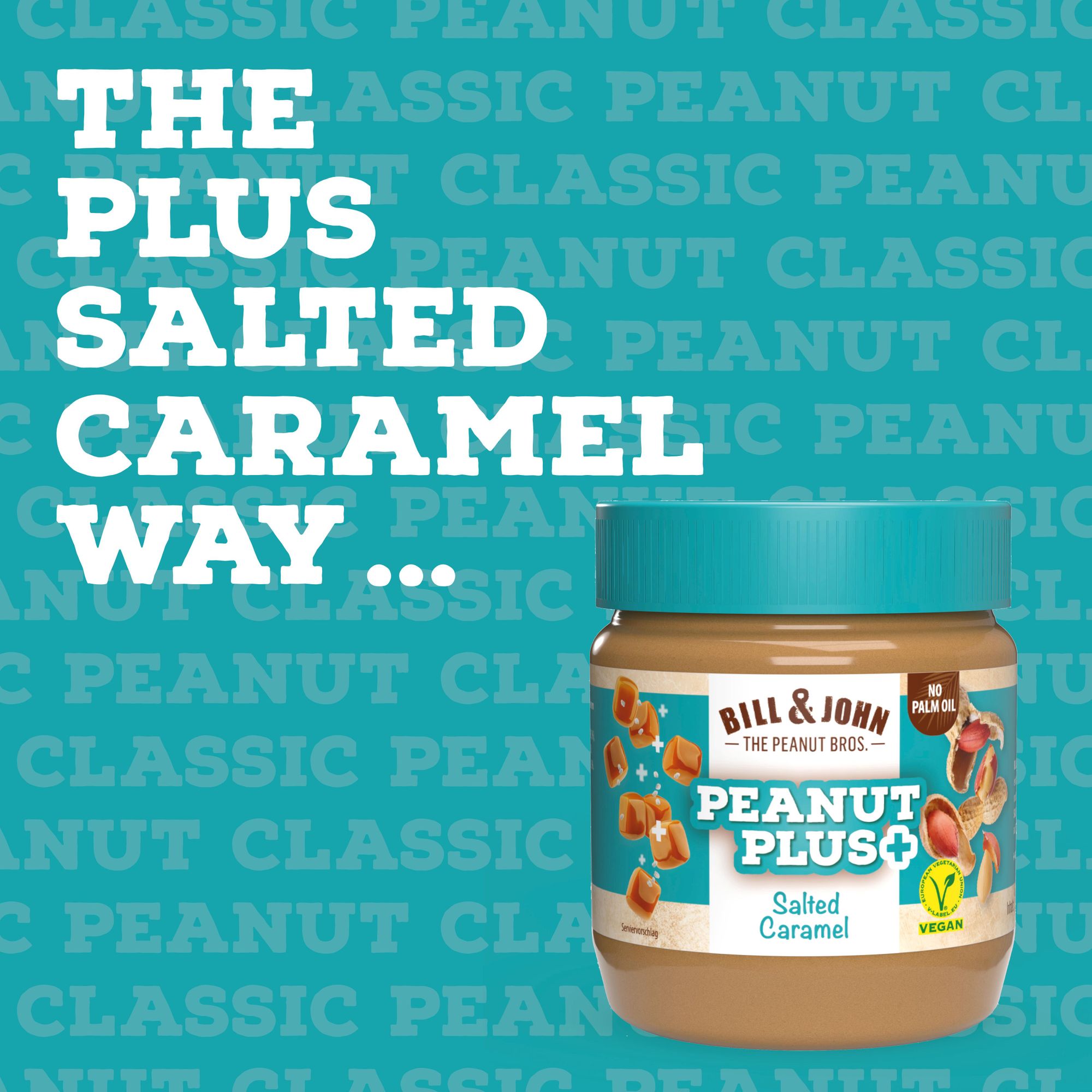 BILL & JOHN Erdnussbutter Peanut Butter + Salted Caramel, 350g