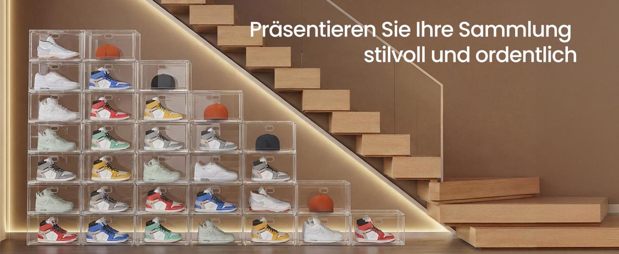 SONGMICS Schuhboxen 3er Set, durchsichtig, Schuh-Organizer stapelbar, für Schuhe bis Größe 47, transparent