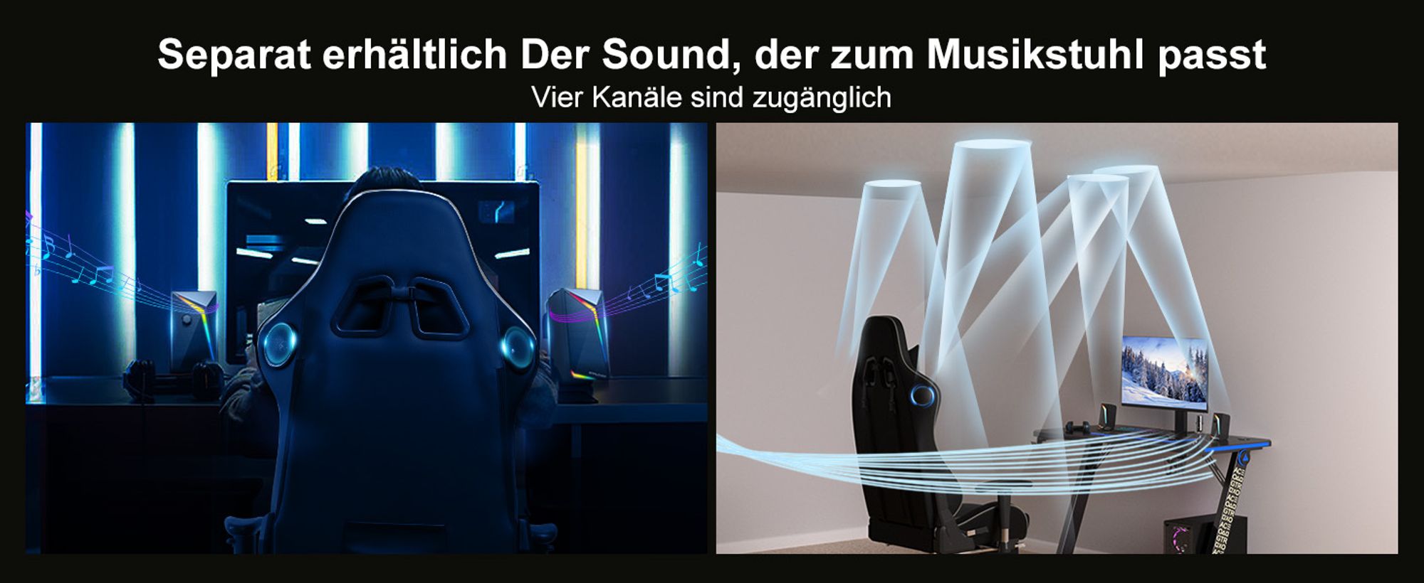 GTPLAYER Gaming Stuhl Mit Fußstützen Bluetooth Lautsprecher Musik Stuhl Ergonomischer Computerstuhl Schreibtischstuhl Gamer Stuhl Grau