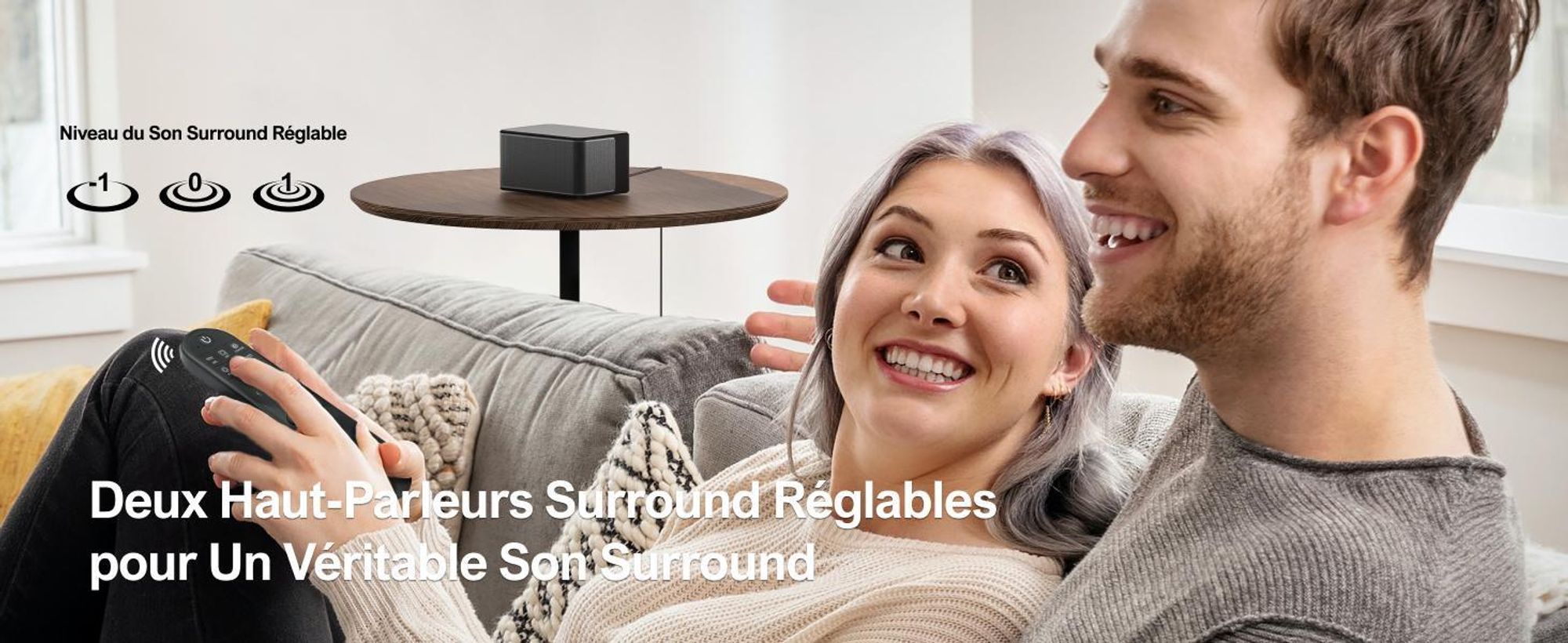 Barre de son ULTIMEA 5.1 avec Dolby Atmos, 3D Surround Sound System avec subwoofer, 2 haut-parleurs arrière, barre de son Bluetooth 5.3 avec basses réglables