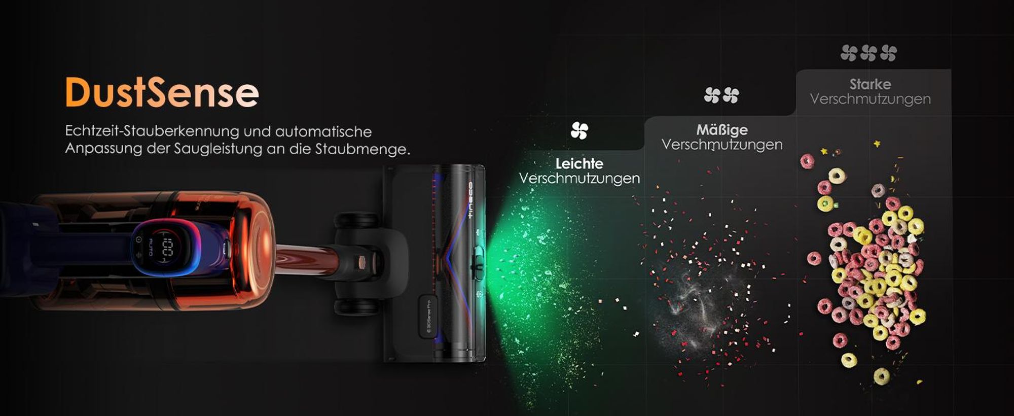 Tineco Pure ONE S70 Akku Staubsauger, 200 AW, LED, 3DSense Pro Reinigungssystem, Biz zu 95 Min. 6-stufiges Filter, ZeroTangle, Handstaubsauger Orange