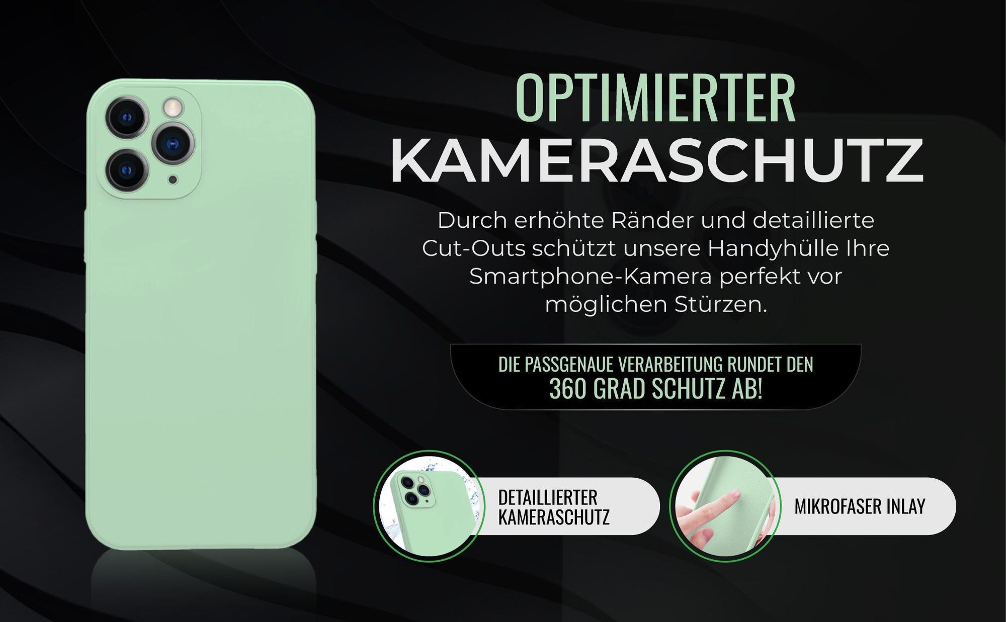 Handyhülle in Türkis für Apple iPhone 11 Pro in detailliertem Kamera Cutout