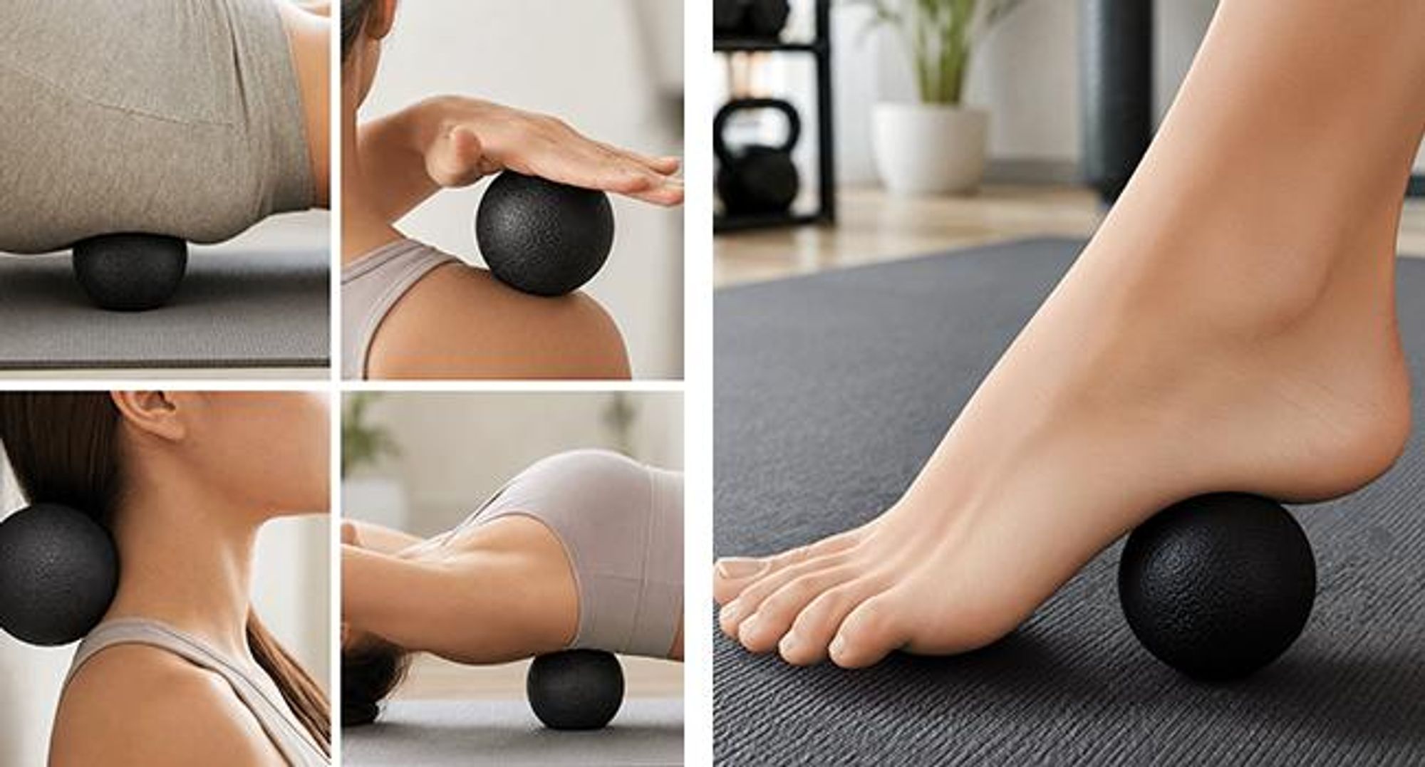 KRUMAD Massageball Set 2 Stück, Faszienball Lacrosse Ball, Triggerpunkt Massagebälle 8 cm 6 cm, für Yoga, Faszientraining und Selbstmassage