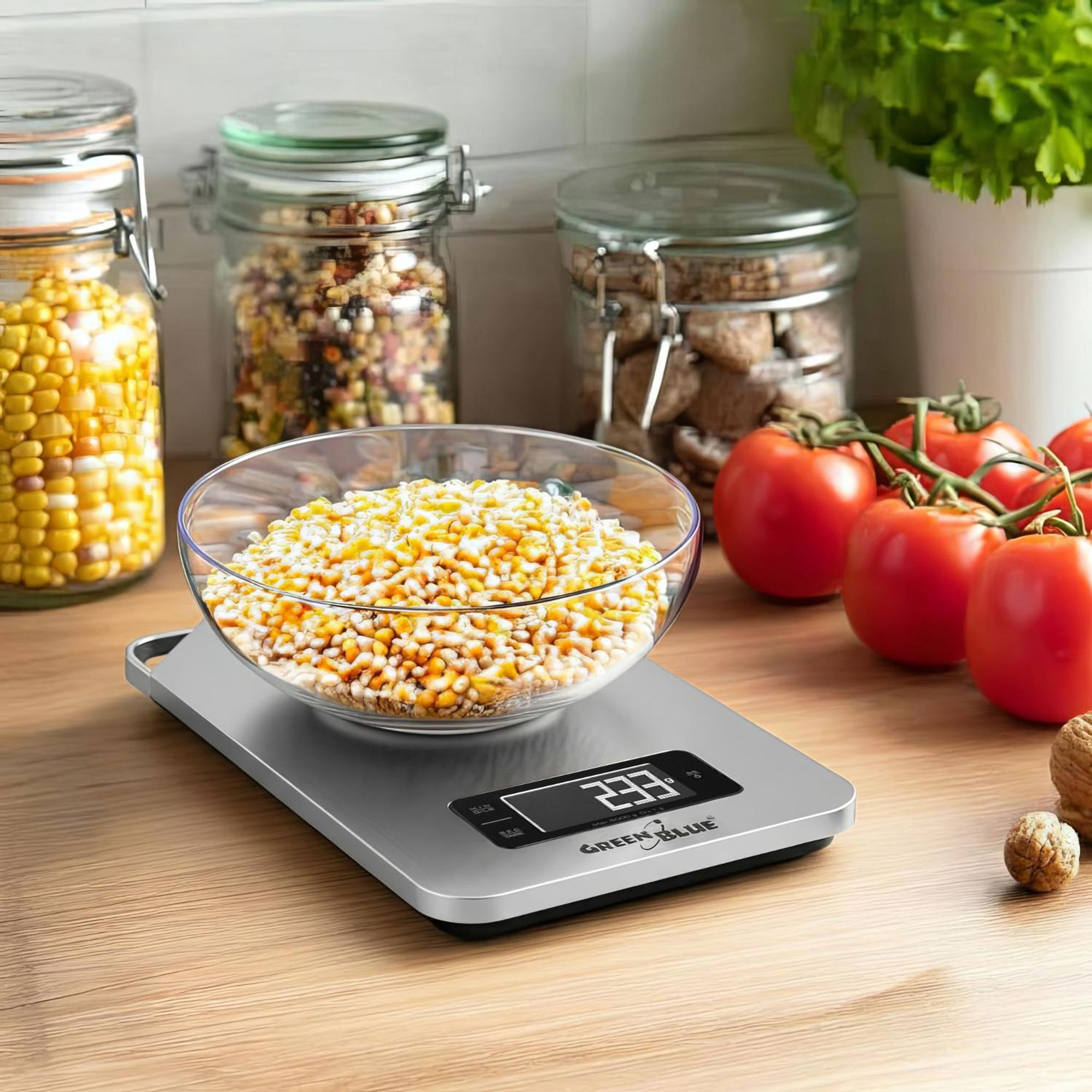 Digitale Küchenwaage Haushaltswaage Digitalwaage Edelstahl LCD-Display 5kg / 1g
