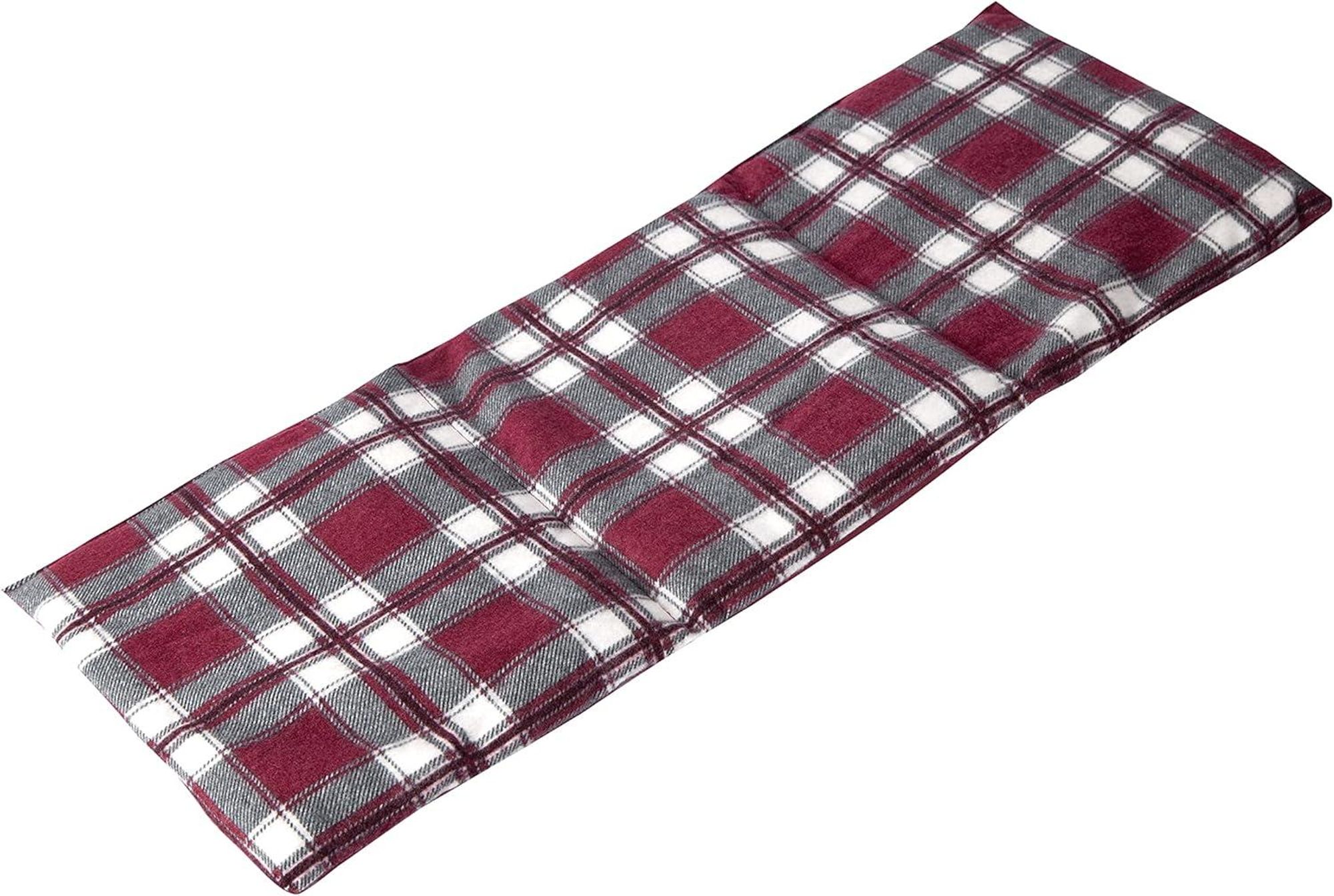 Langes Wärmekissen mit drei Kammern, für Nacken, Rücken oder Bauch, warm und kalt nutzbar.