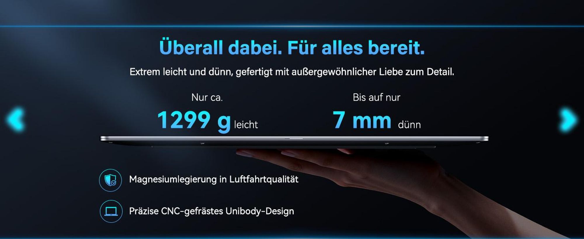 2026 GEEKOM GeekBook X16 Pro Laptop, 1299g Metallgehäuse, 16" 2.5K, IntelCore Ultra 9-185H, 32GB LPDDR5x7500MT/s, 2TBSSD, Ultradünn, Deutsche Tastatur