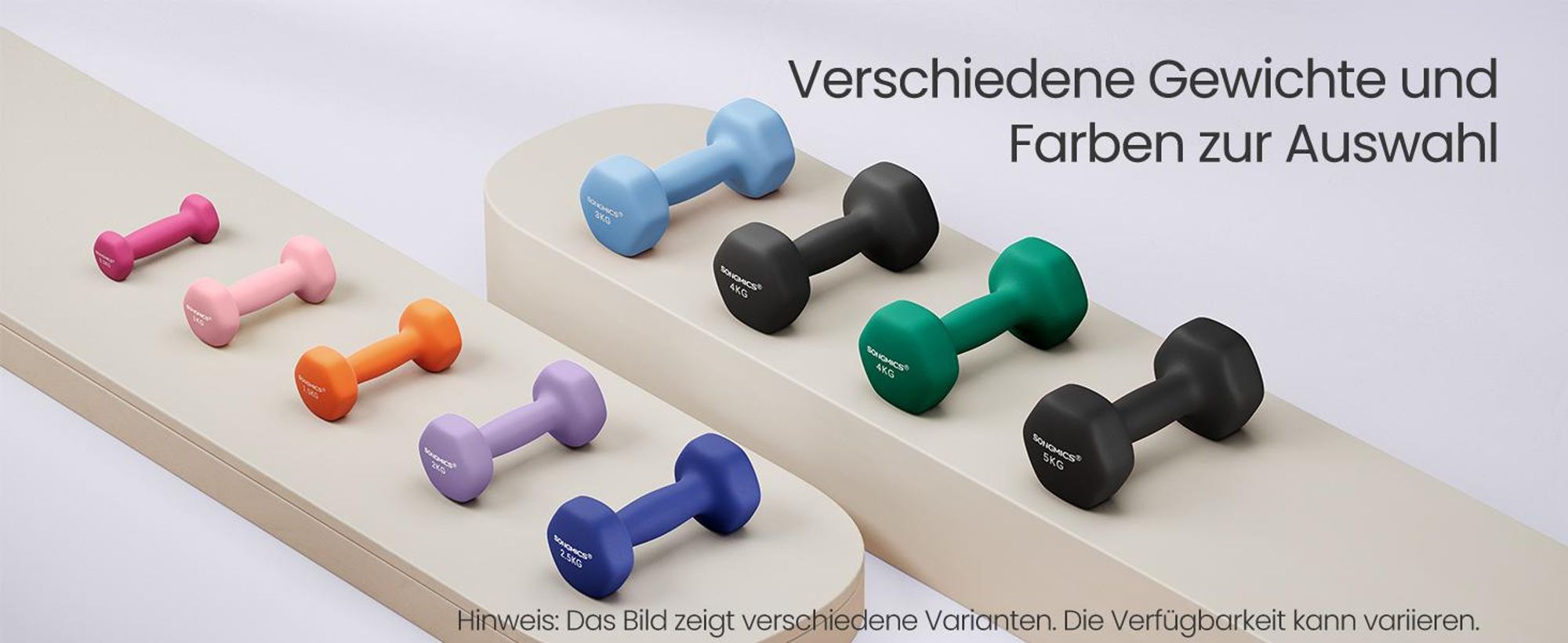 SONGMICS Hanteln, 2er Set, 2 x 2 kg, Hantelset, Kurzhanteln, Hexagon, Neopren-Beschichtung, Krafttraining, Workout, Fitnesstraining, für Zuhause