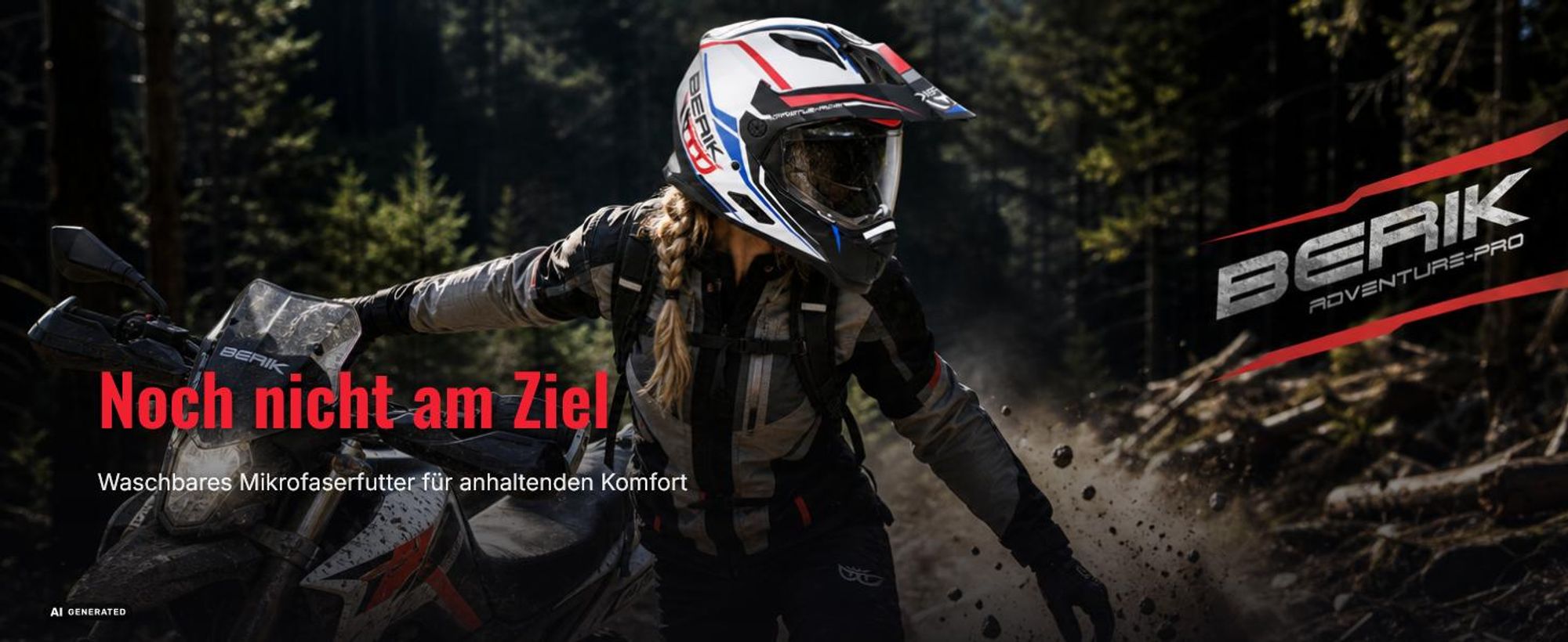 Berik MX313 Volstom Adventure Pro Enduro Helm, grau/blau, M