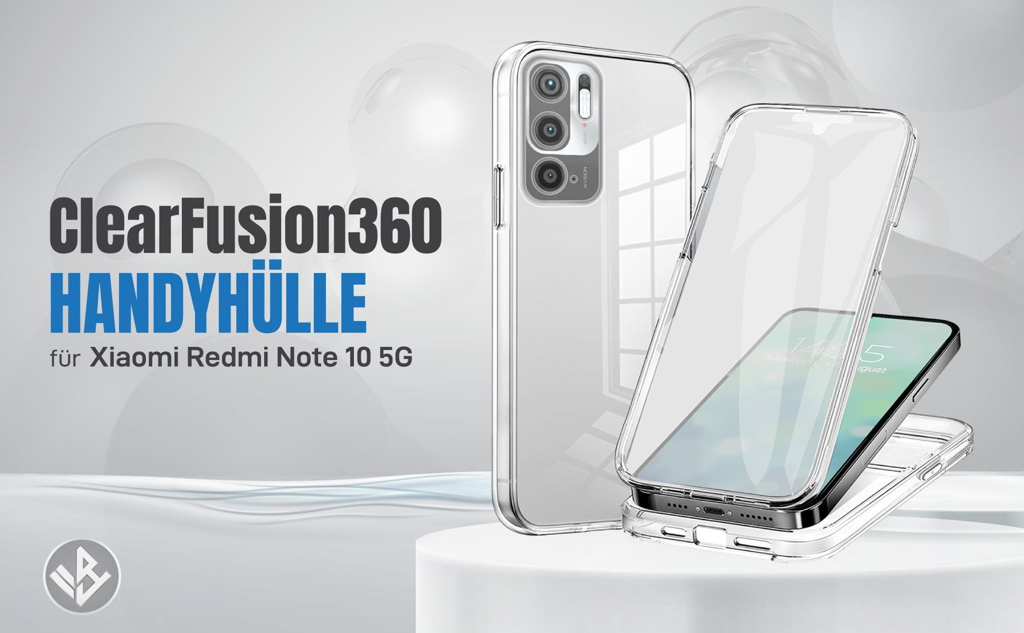 Transparente 360 Grad Hülle für Xiaomi Redmi Note 10 5G mit Kameraschutz