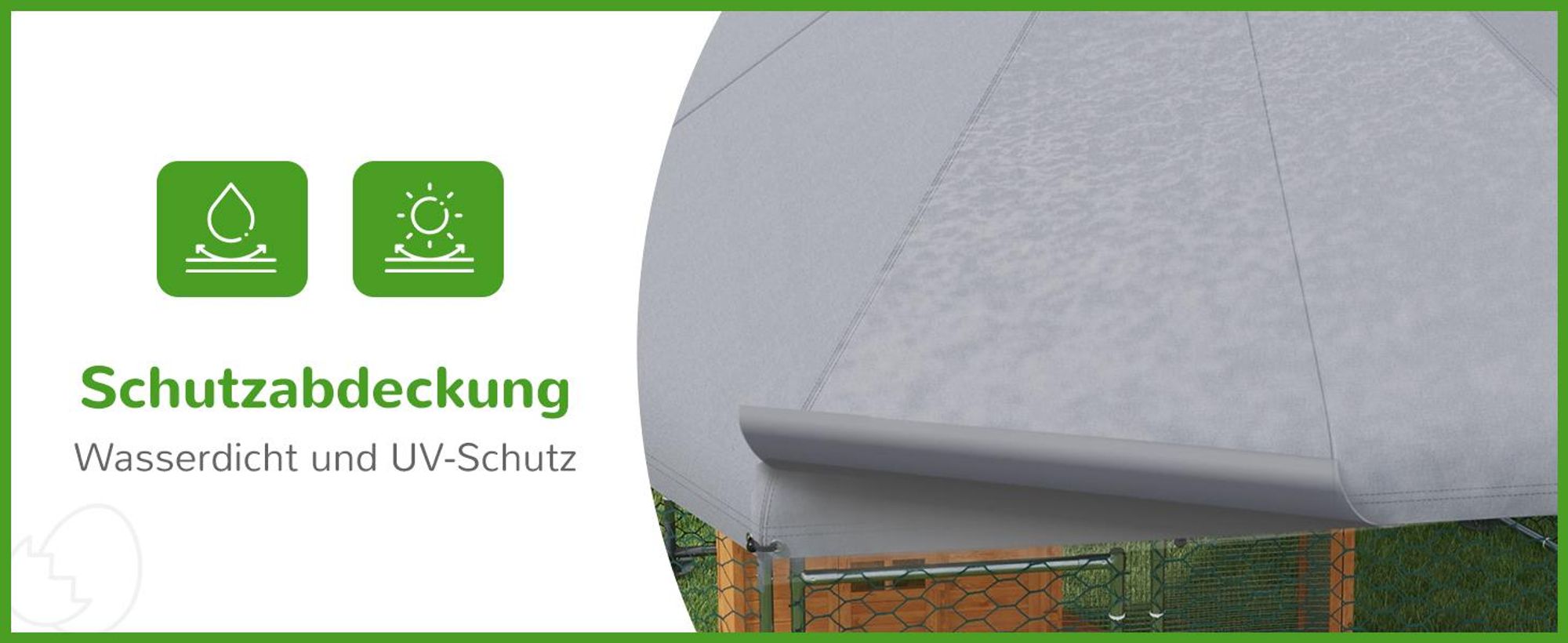 PawHut Hühnerstall 400 x 346 x 263 cm Freilaufgehege aus Stahl, Hühnerkäfig mit Abdeckung, Tür, Hühnergehege für 10-15 Hühner, Kleintiere, Grau