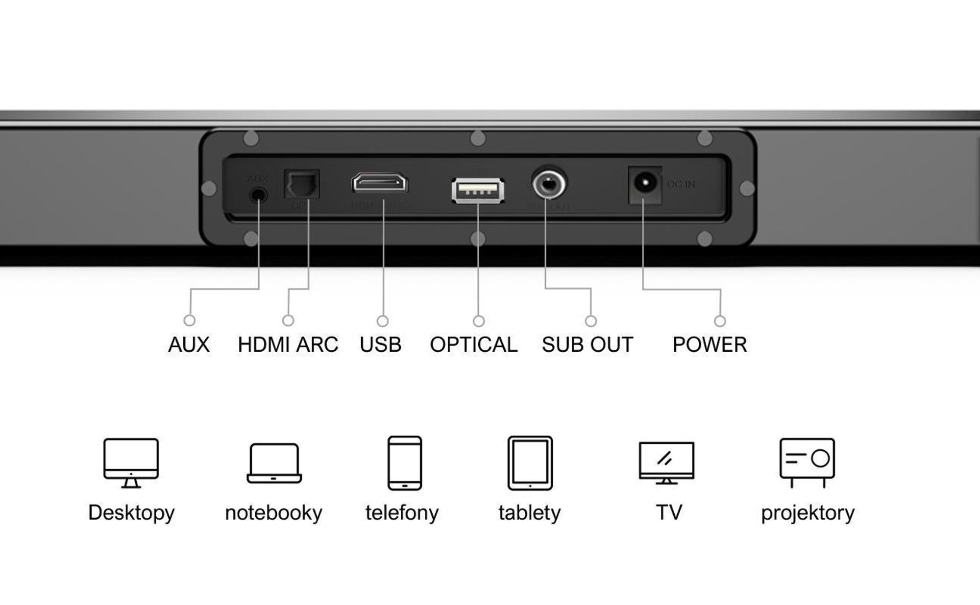 Soundbar ULTIMEA 5,25'' woofer, BASSMAX, tenké provedení 3,8 cm, Nova S40