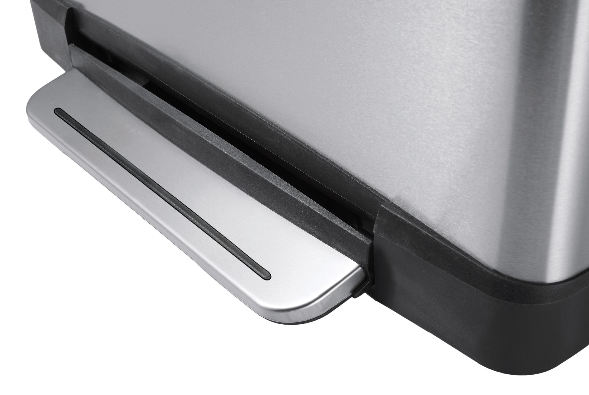 Poubelle à pédale rectangulaire 40 litres, EKO - inox mat