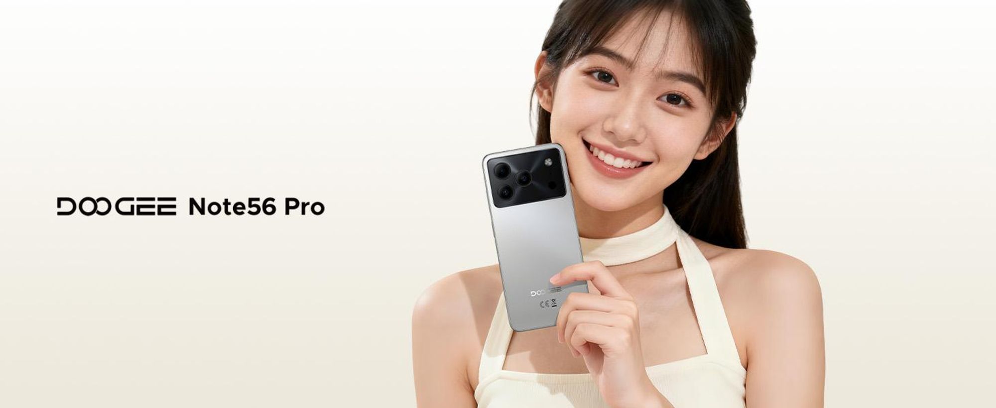 Smartfon DOOGEE Note56 Pro, Android 16, ekran 6,56" 90Hz, bateria 6150mAh, 32GB RAM + 128GB pamięci wewnętrznej, 4G, Dual SIM, 13MP, NFC, czytnik linii papilarnych, rozpoznawanie twarzy