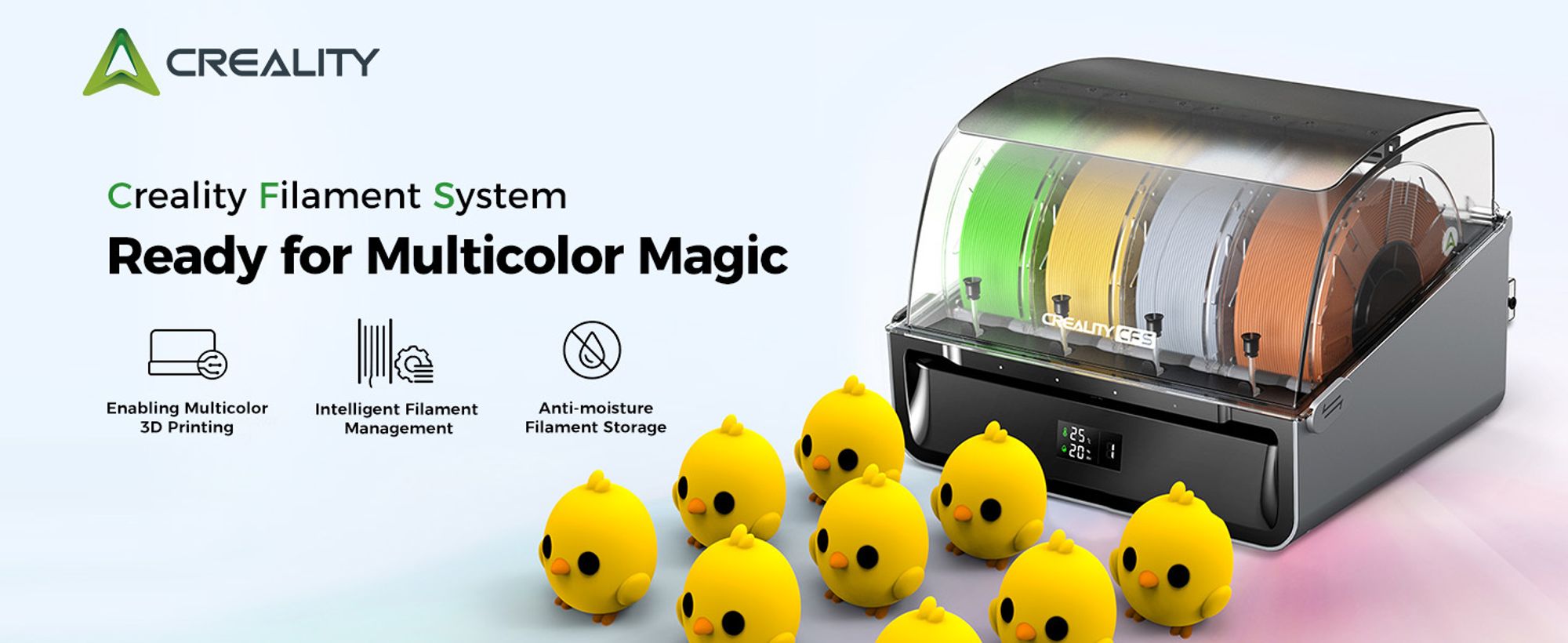 Creality CFS: 3D-Drucker Filament system, Multicolor, unterstützt 4 parallele Geräte für 16 Farbdrucke, Kompatibel mit K2 Plus 3D-Drucker