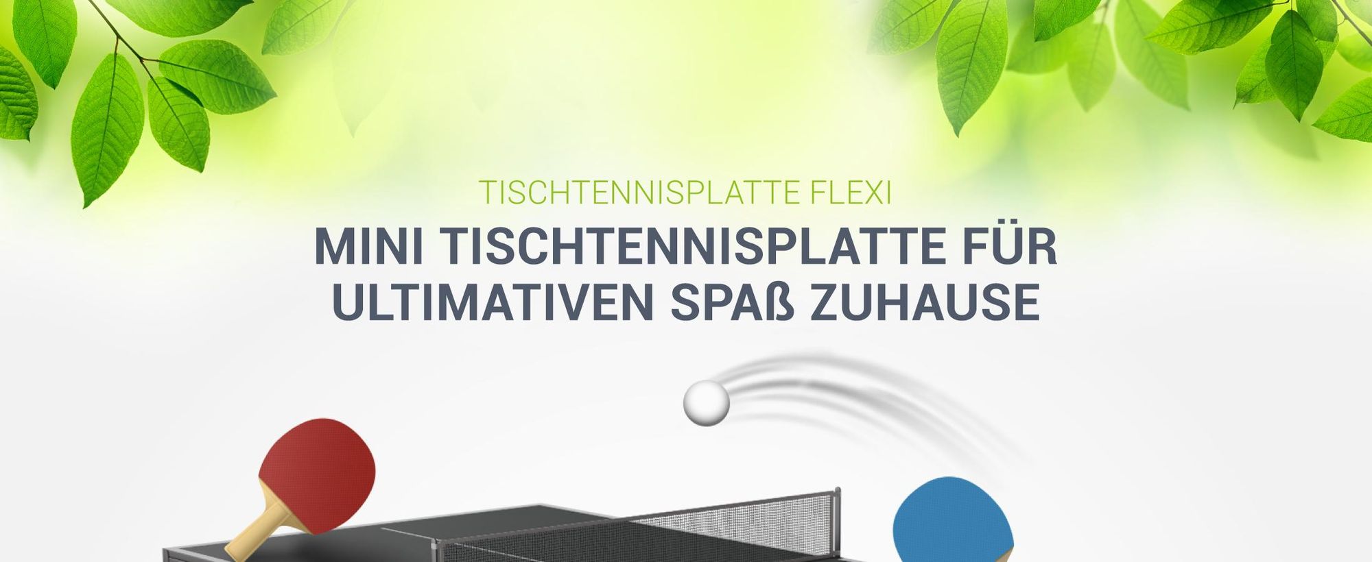 Juskys Mini Tischtennisplatte Flexi mit Zubehör - klappbar - Zuhause & unterwegs - Schwarz