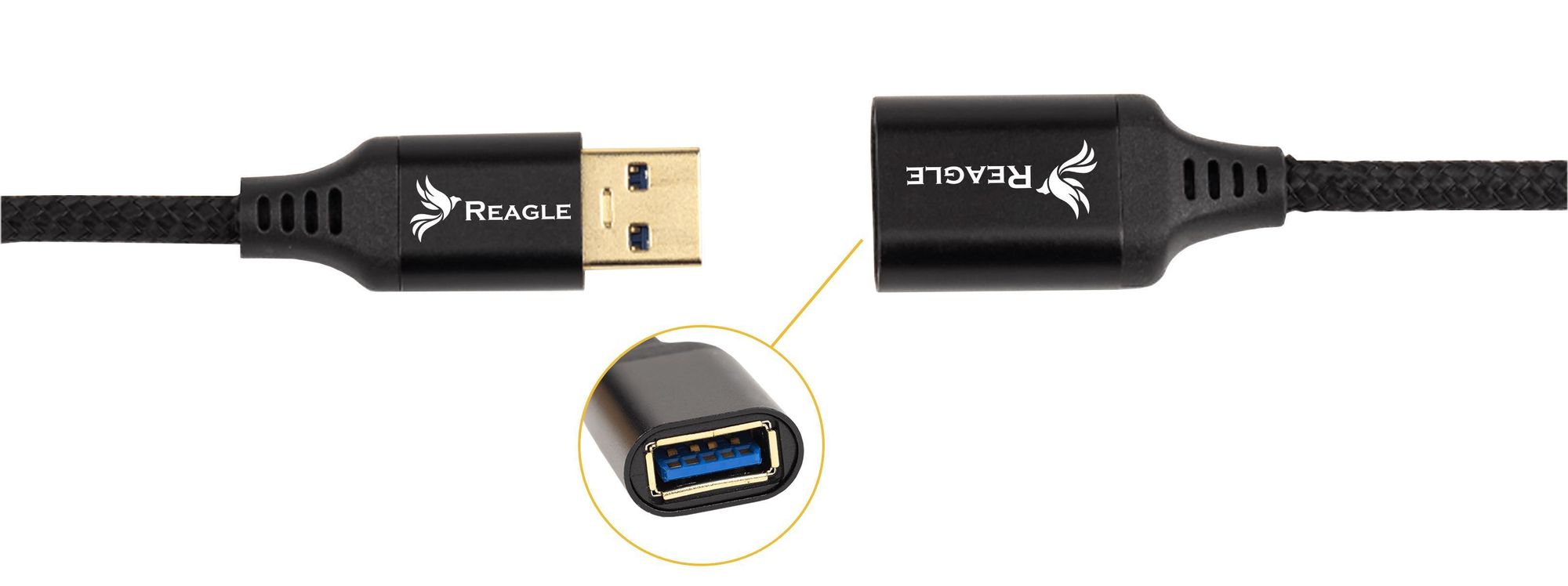 Reagle Usb 3.1 Gen1-Verlängerungskabel, 5M, Usb-Stecker Auf Usb-Buchse, Verlängerung, 5 Gbit/S, Nylongeflecht