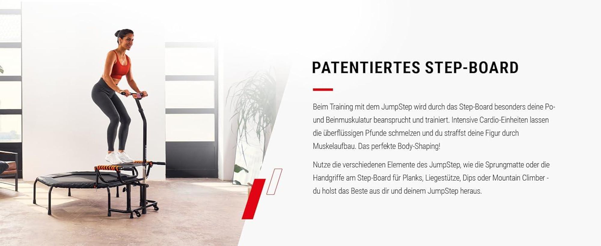 HAMMER Fitness-Trampolin JumpStep, flexibles & gelenkschonendes Step-Board