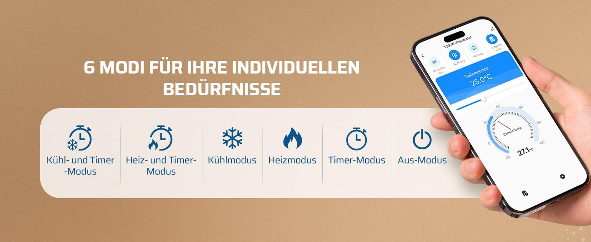 DEWENWILS Smart Thermostat Steckdose, WiFi Temperaturregler mit Fühler 230V, App Steuerung, LCD-Display, 6 Betriebsmodi mit Heizen/Kühlen/Timer