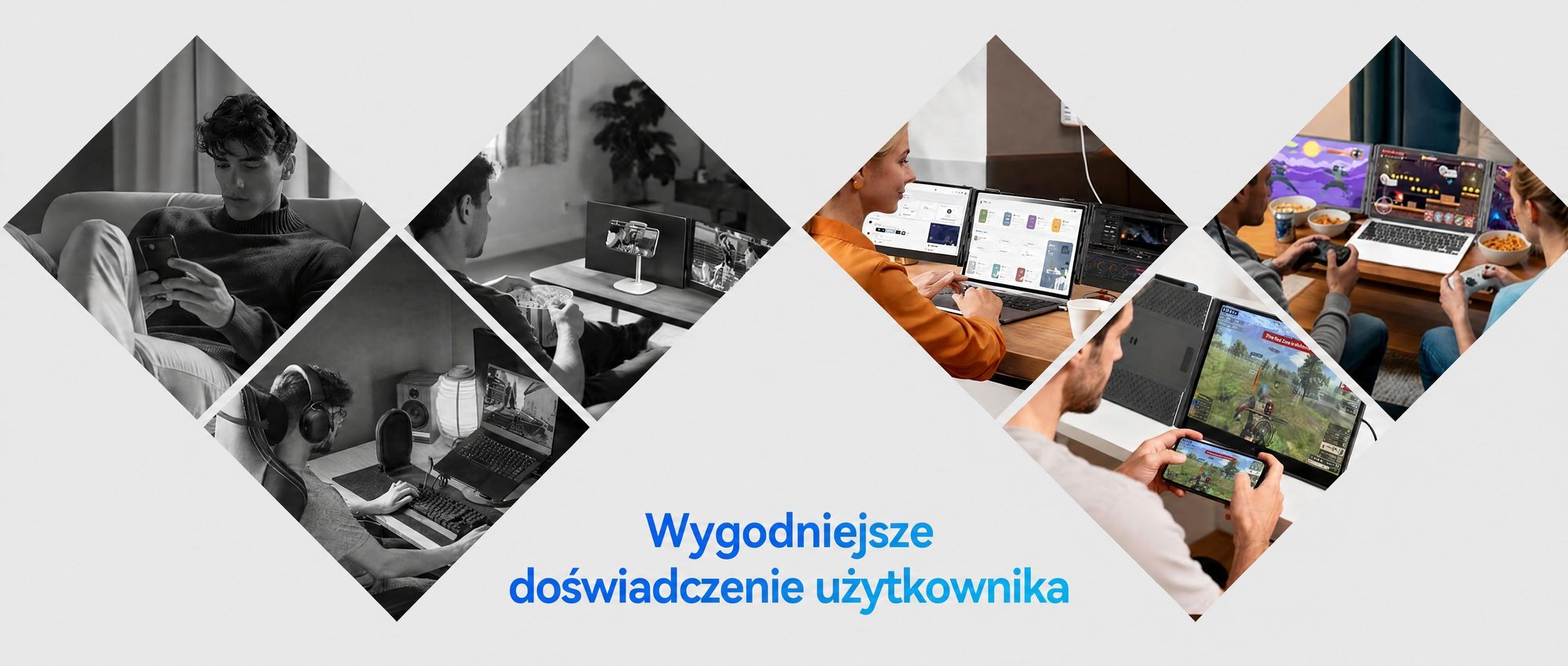 Blackview Przenośny monitor DCM6 14", monitor do laptopa z dwoma ekranami, ultracienki, FHD, do laptopów 13,3"-17,3", certyfikat obrót o 180°, kompatybilny z systemami Windows/Mac/Android