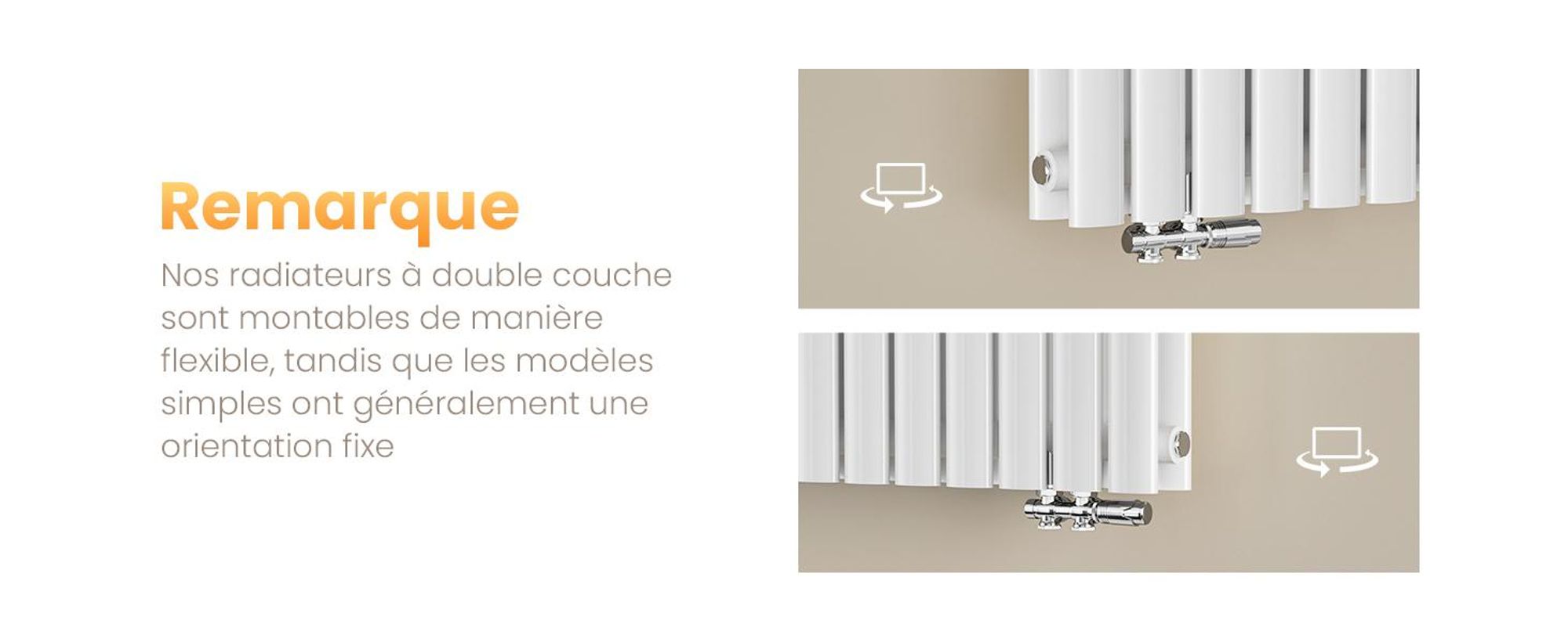 EMKE Radiateur design 1800 x 600 mm Radiateur vertical Blanc Radiateur ovale Raccord central Double couche Chauffage, 2175W sans thermoplongeur