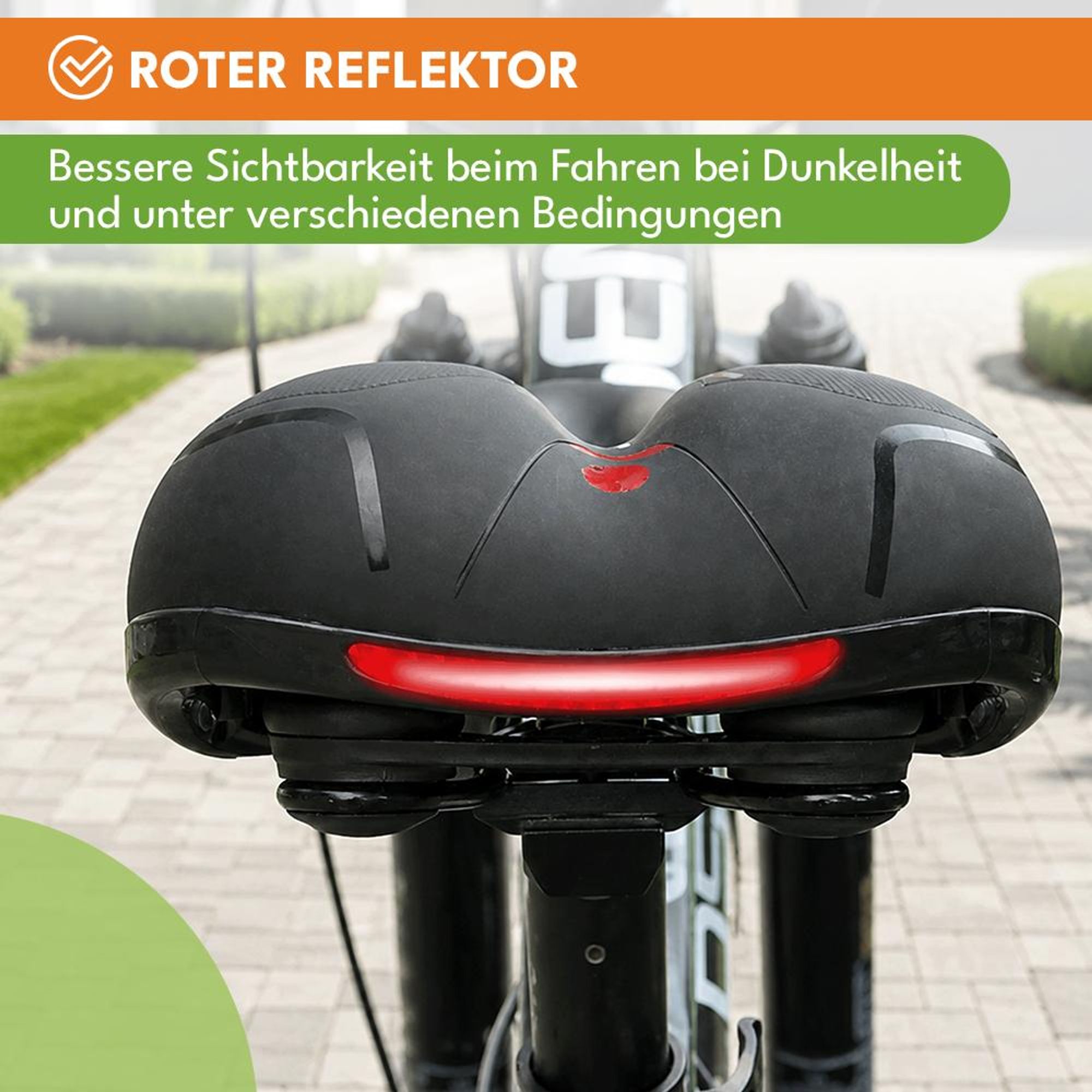 KRUMAD Fahrradsattel mit Federung, Komfort Fahrradsattel, gepolstert, 26 x 21,5 cm, PU, Schaumstoff, Kohlenstoffstahl, für City & Trekking