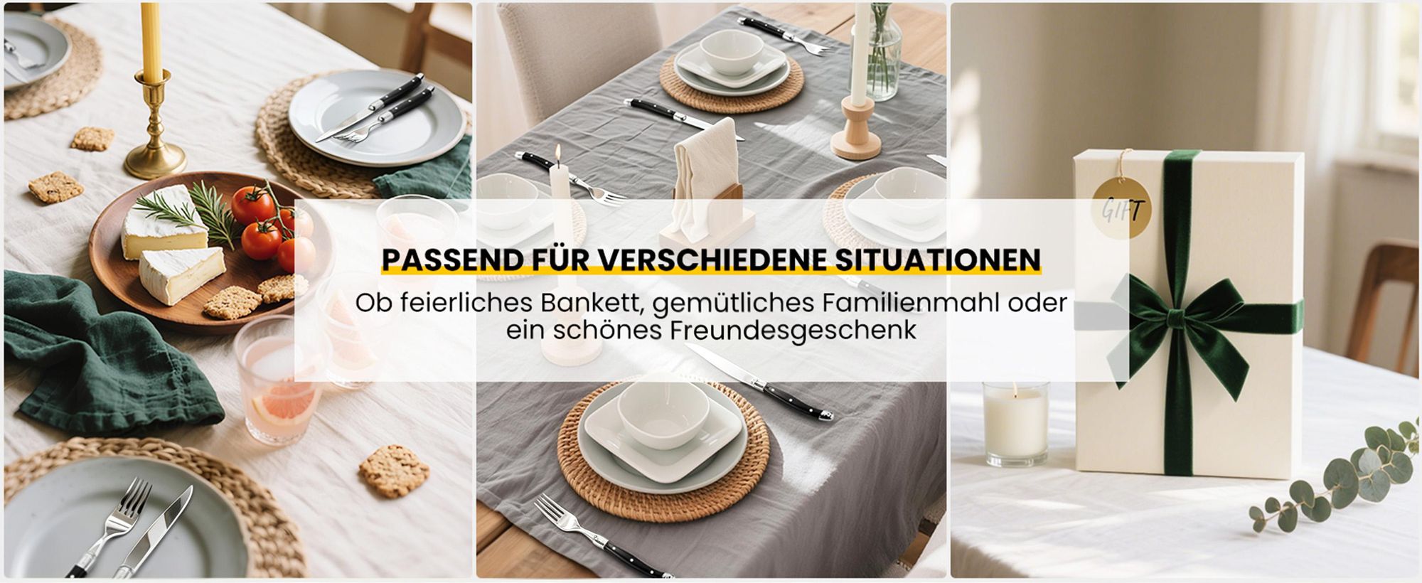 Besteck Set 6 Personen,12-tlg Steakbesteck,Edelstahl Besteckset,Cutlery Set mit 6 Steakmesser und 6 Gabeln,Essbesteck