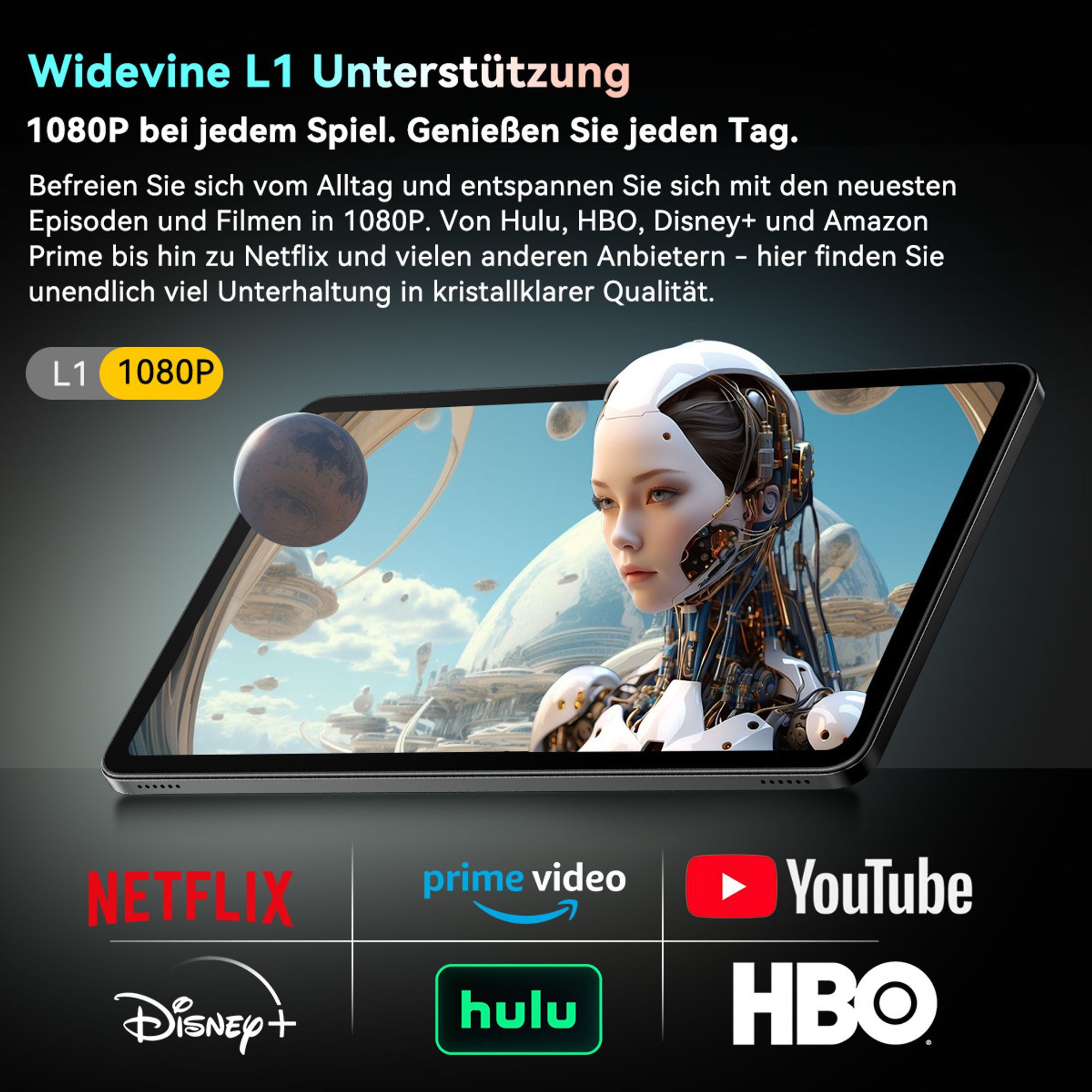 Blackview Mega2,12 Zoll, 2K Display, 2025, FHD Tablet, 24(8+16) GB+256GB 2TB Erweiterbar, Dual 4G, 5GWiFi, 9000mAh, 2025 Android 15, Widevine L1