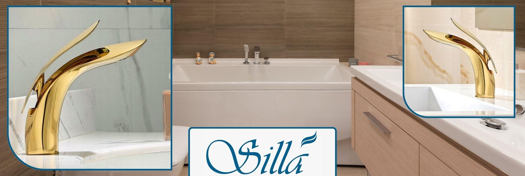 Silla, Gold, Waschtischarmatur, Messing, Einhebelmischer, Spültischarmatur