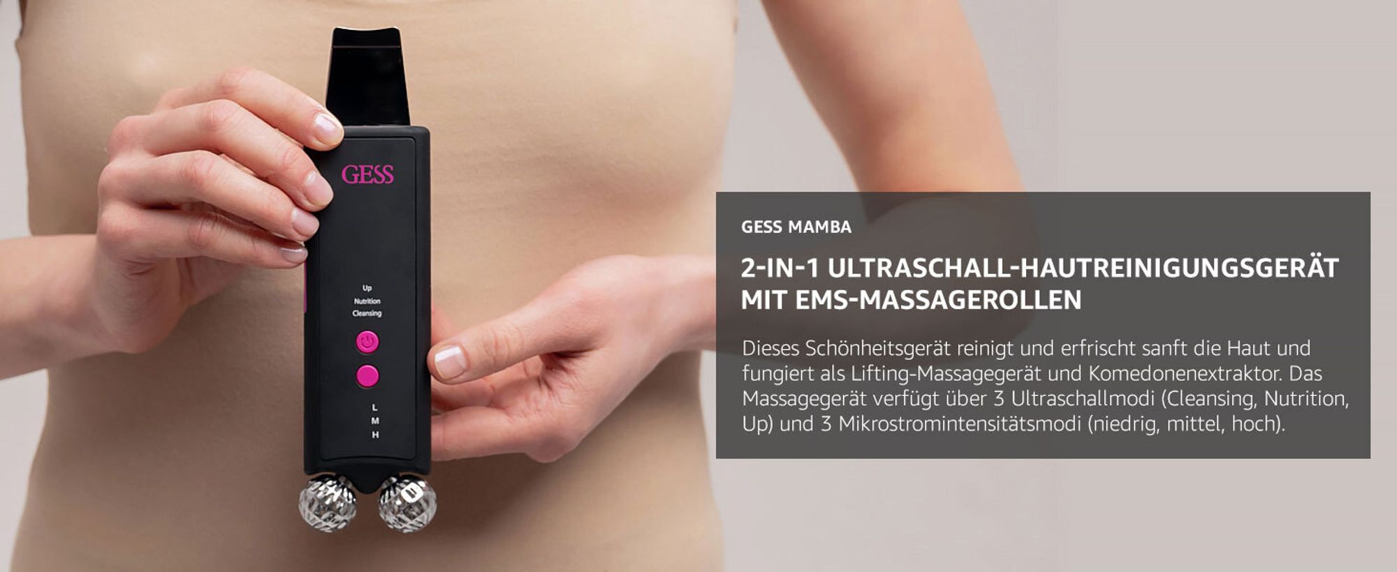 GESS Porenreiniger Electric Mitesserentferner EMS massage Vakuum Cleaner Pore Cleaner Gesicht Reinigung Ultraschallpeelinggerät Gesichtspeeling Skin