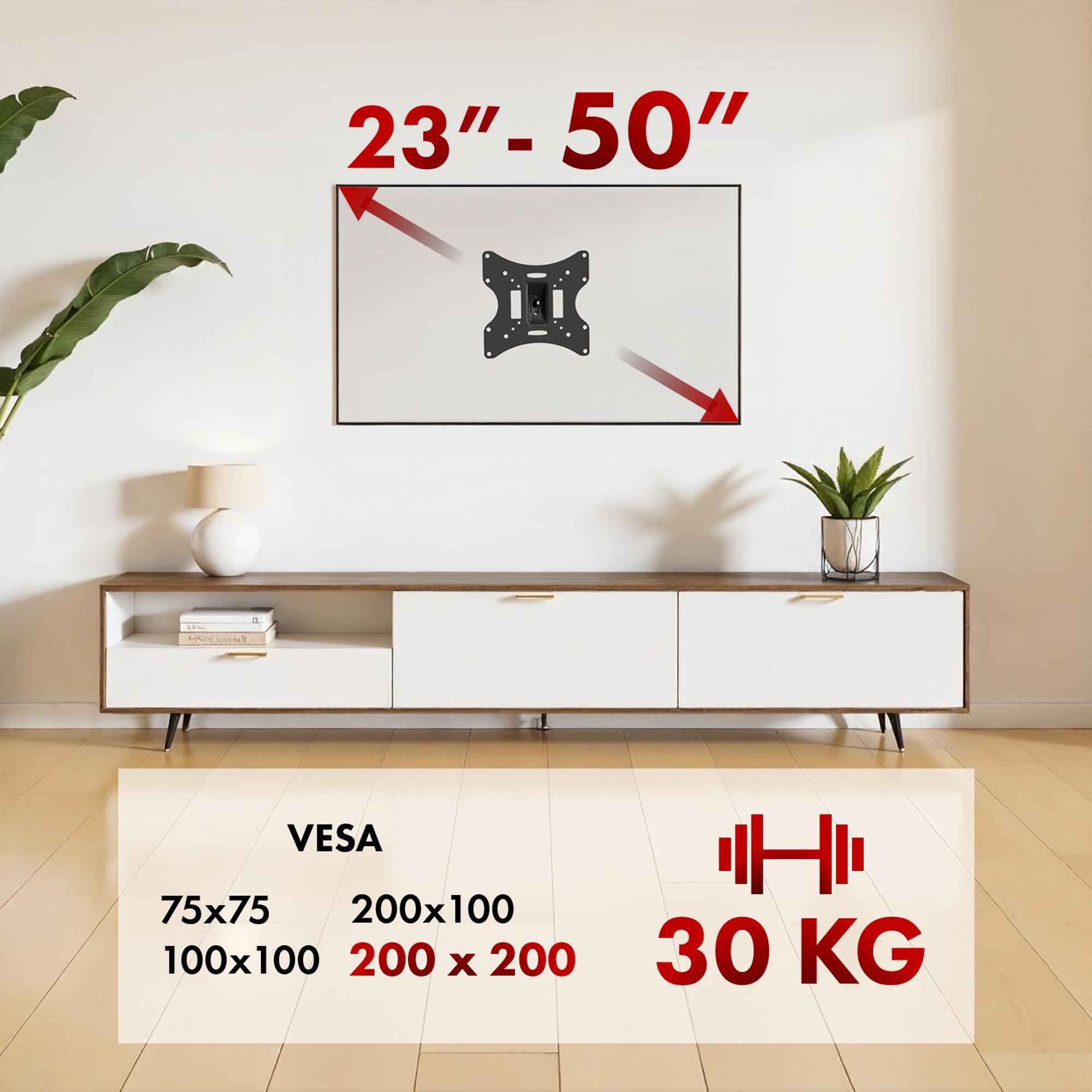 LCD LED Plasma TV Halter Halterung Wandhalterung Wandhalter VESA 75 100 200  MC-501A B