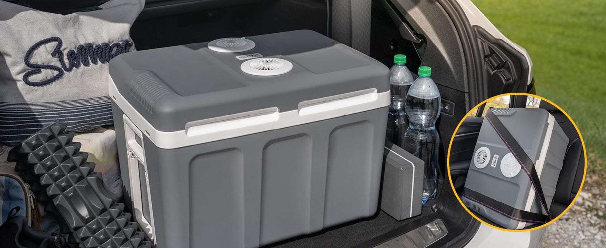 TZS First Austria - Kühlbox 45L elektrisch 12V 230V Anschluss für Auto & Steckdose - Thermoelektrisch - Grau