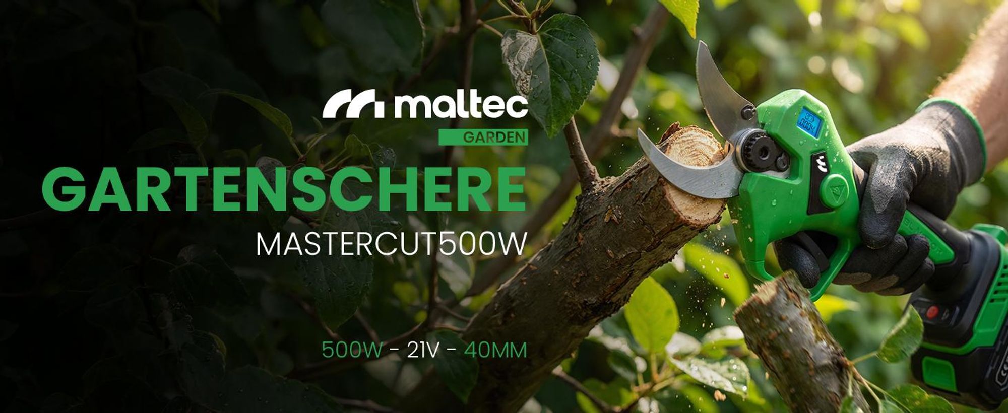 Elektrische Gartenschere Astschere mit 2xAkku 2Ah