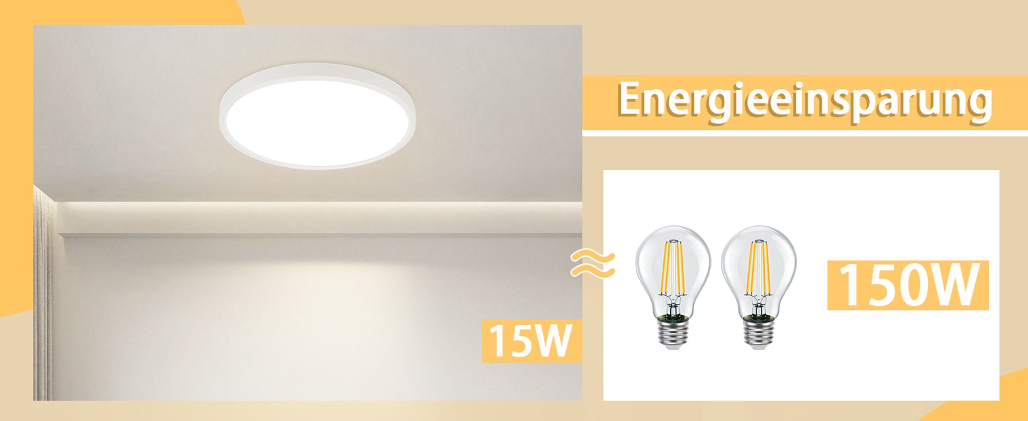 ZMH LED – biała, płaska lampa sufitowa 15 W, 3000 K (ciepła biel), 18 cm – małe oświetlenie sufitowe do kuchni i przedpokoju