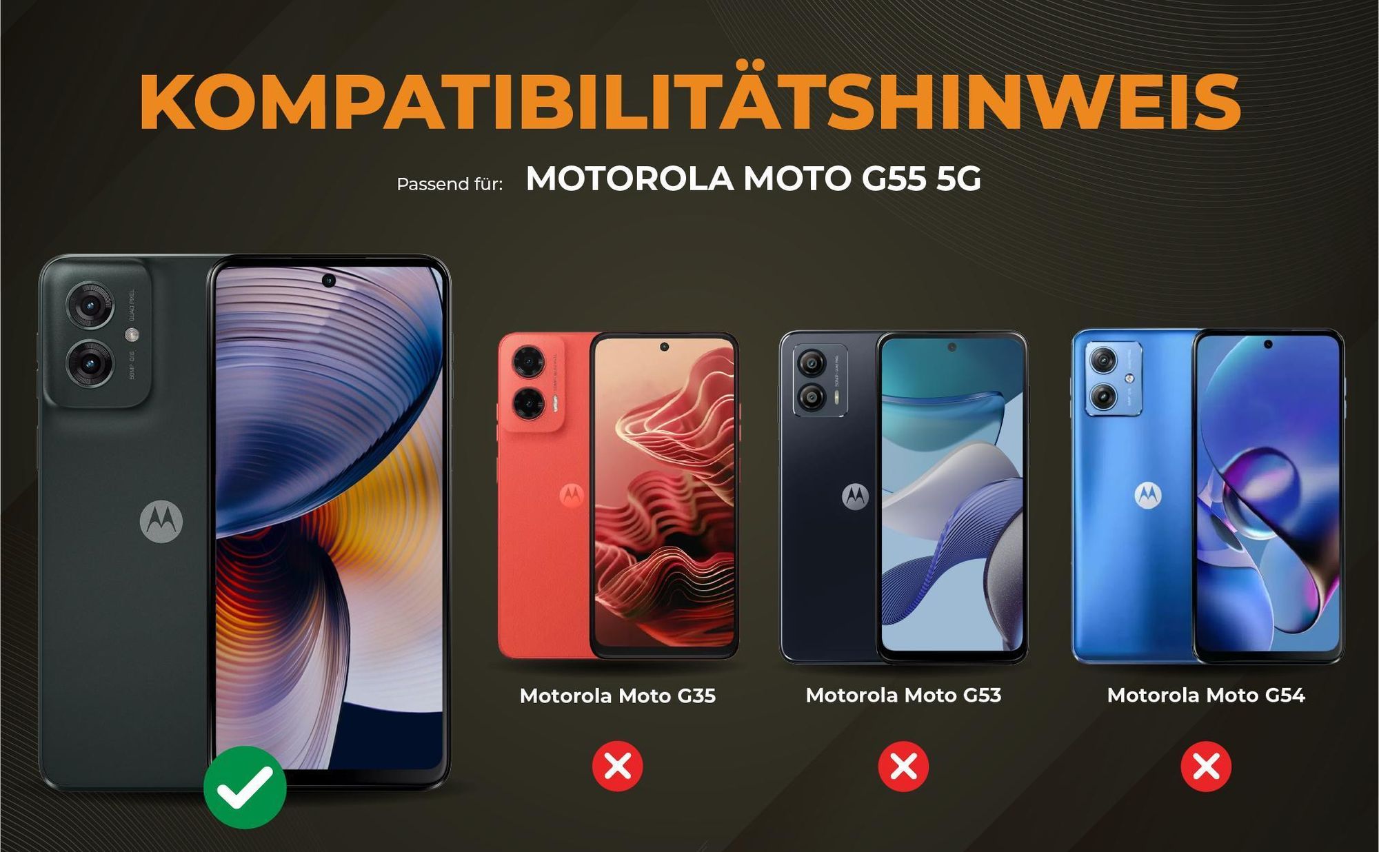 Kompatibilitätshinweise Hülle für Motorola G55 5G